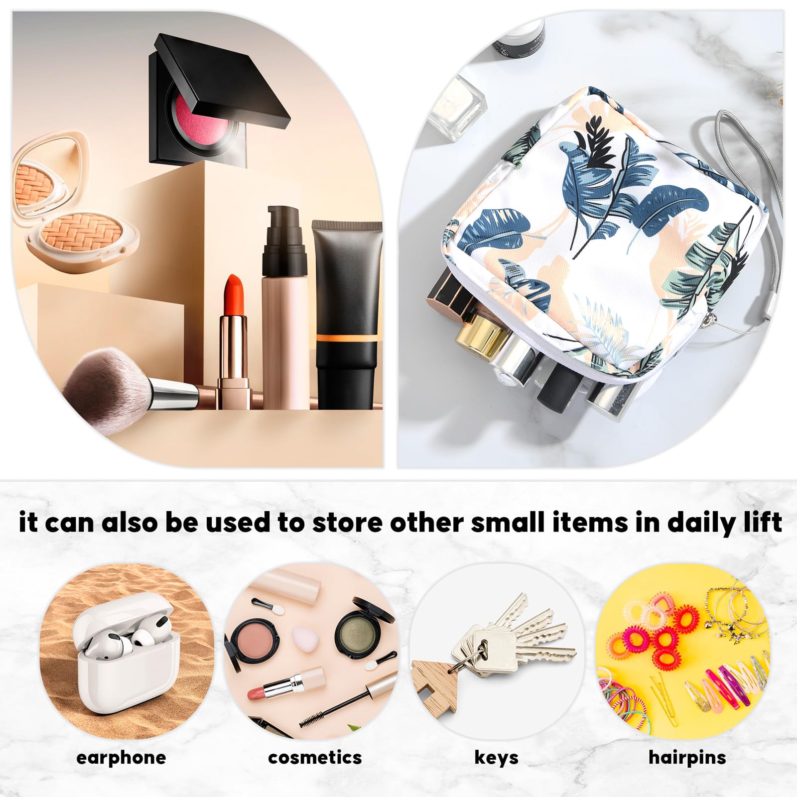 4Pcs Sanitary Napkin Storage Bag, Small Menstrual Period Bag Period Pouch Waterproof Abeillo