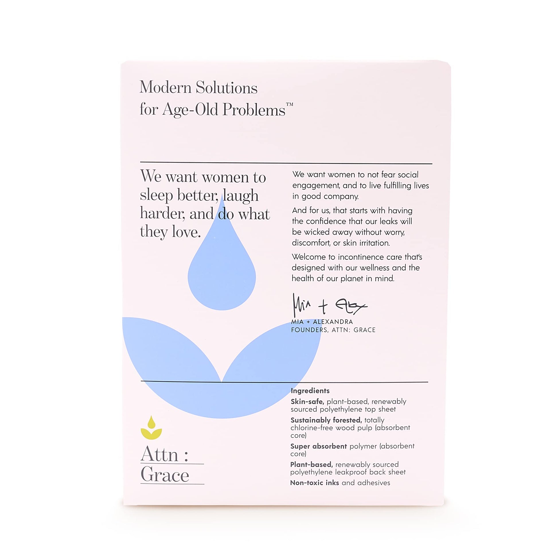 Attn: Grace Panty Liners for Women - 46 Liners – for Light Urinary Incontinence, Bladder Leakage ATTN : GRACE