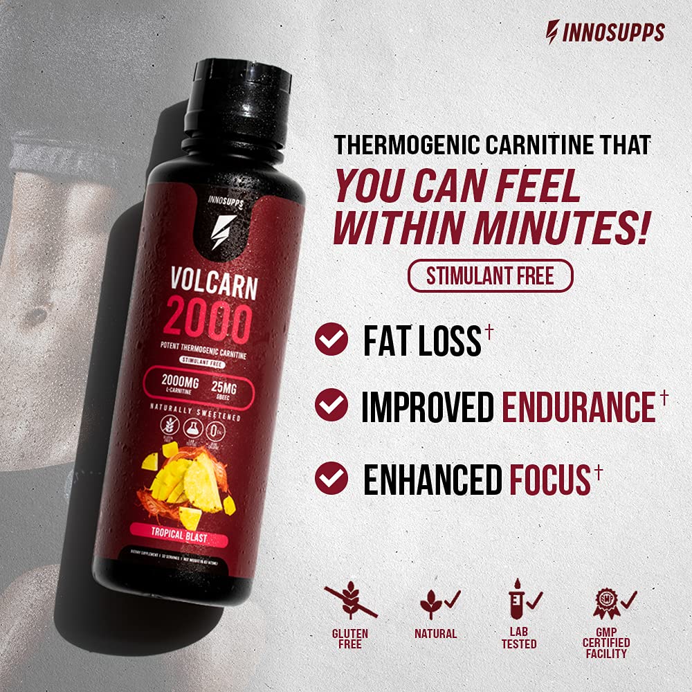 InnoSupps Volcarn 2000 - Advanced Fat Burning Liquid | L-Carnitine,GBEEC, Boost Energy InnoSupps