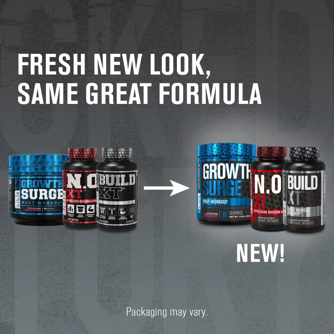 Jacked Factory N.O. XT Nitric Oxide Supplement, Growth Surge Post Workout Muscle Builder, Build XT Muscle Builder