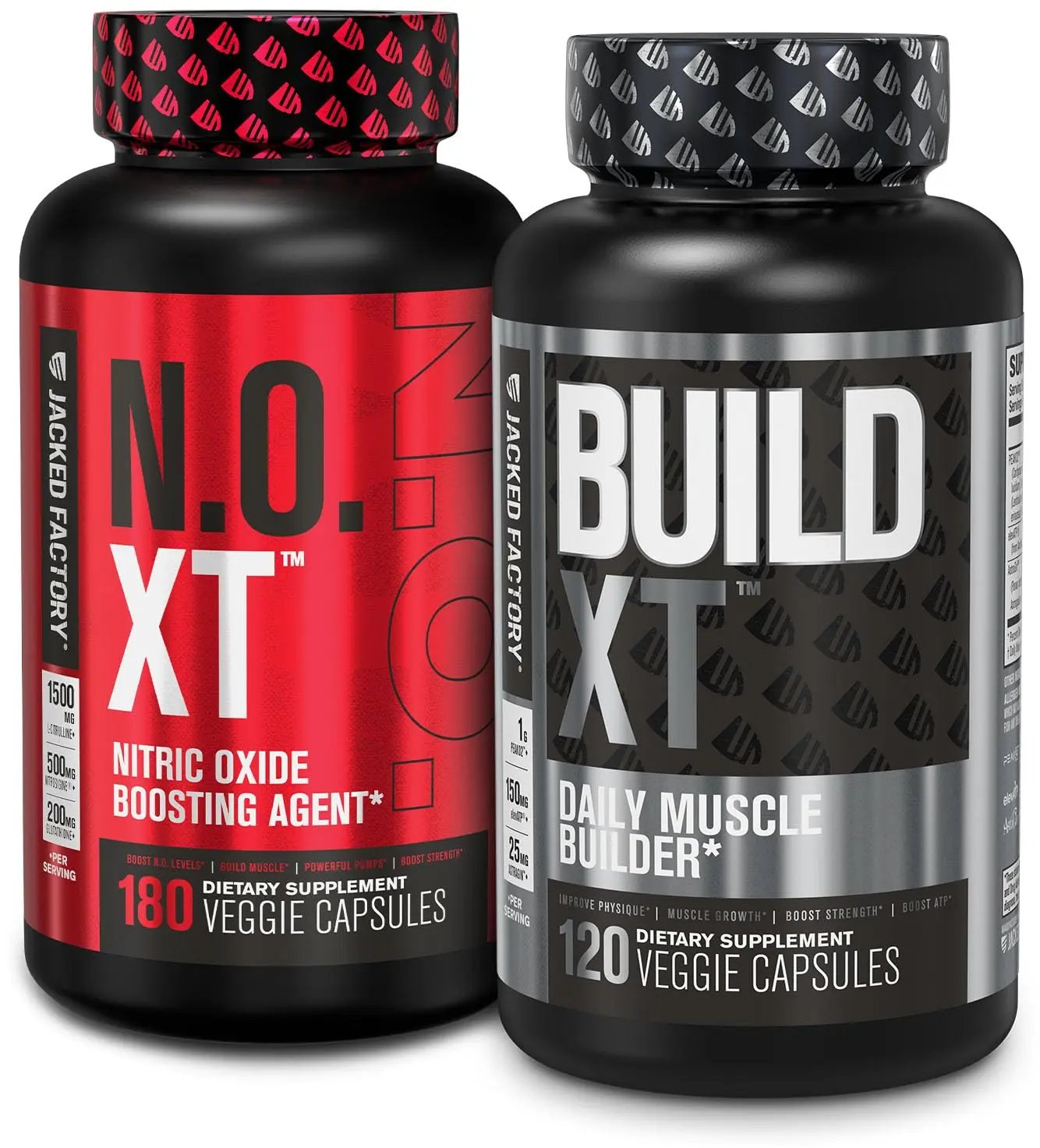 Jacked Factory Muscle Builder Supplement Stack - Build-XT Muscle Builder & N.O. XT Nitric