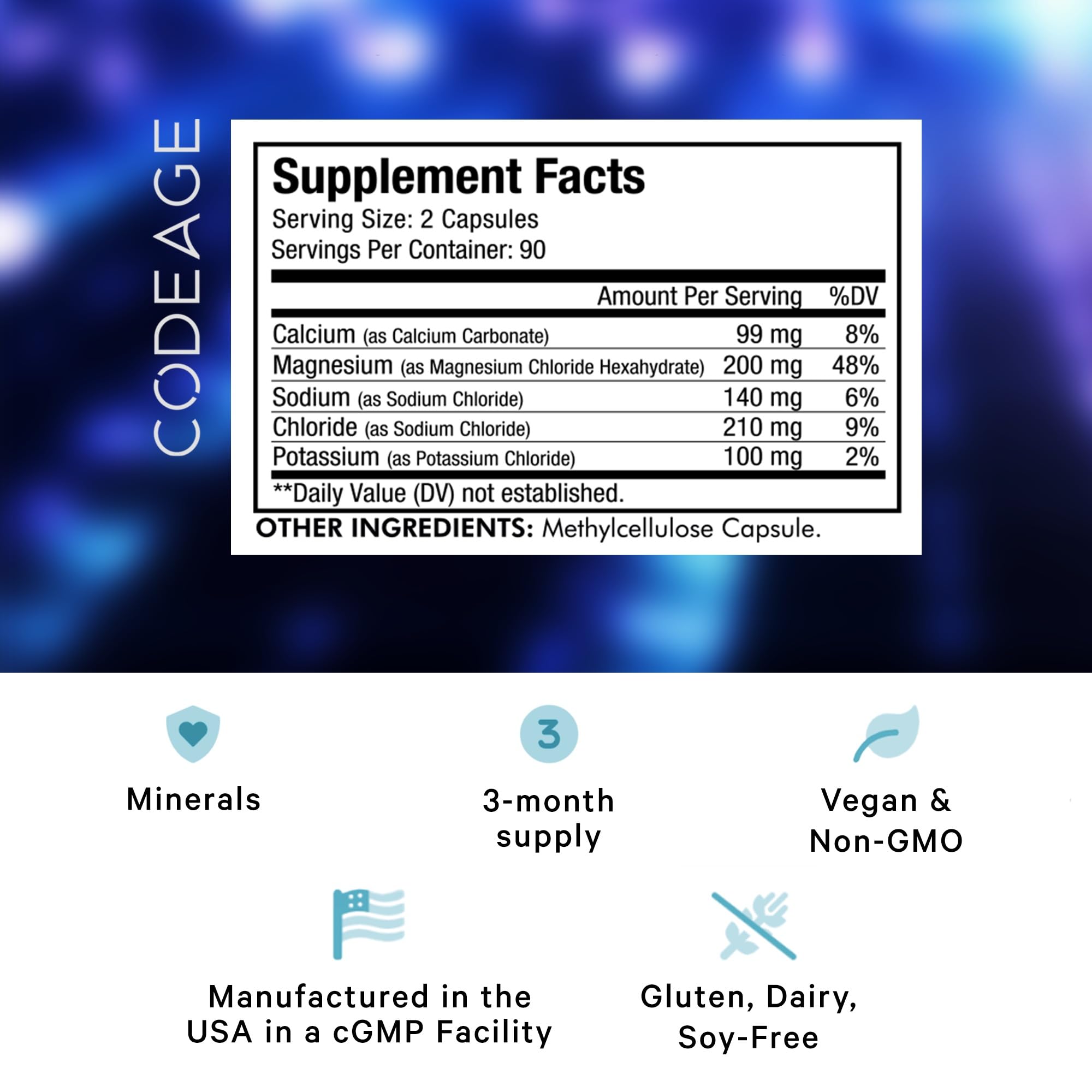 Keto Electrolytes Supplement – Vegan Electrolyte Tablets w Magnesium, Potassium Codeage