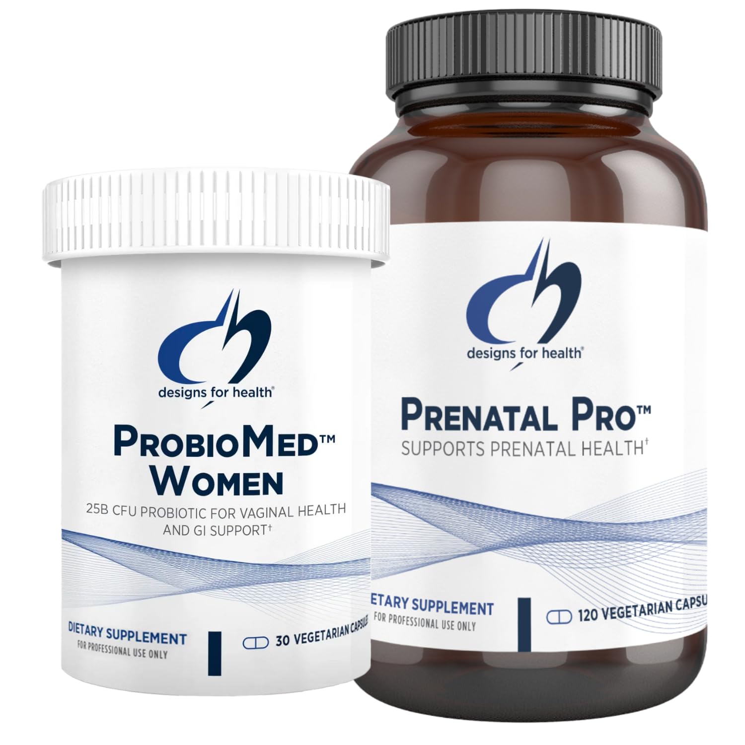 Designs for Health Prenatal & Probiotic Bundle - Prenatal Pro (180 Capsules) Prenatal Multivitamin