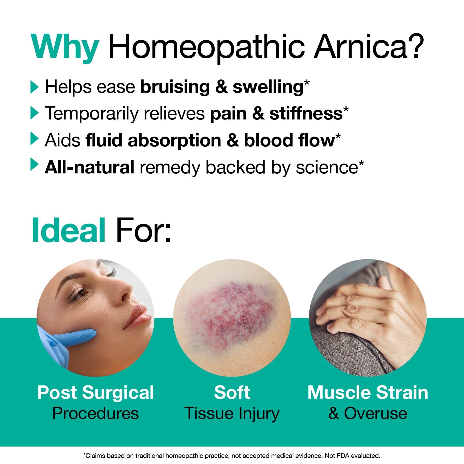 VitaMedica Arnica Montana 30X Homeopathic Tablets for Bruising Pain and Swelling | Plant Based Formula VitaMedica