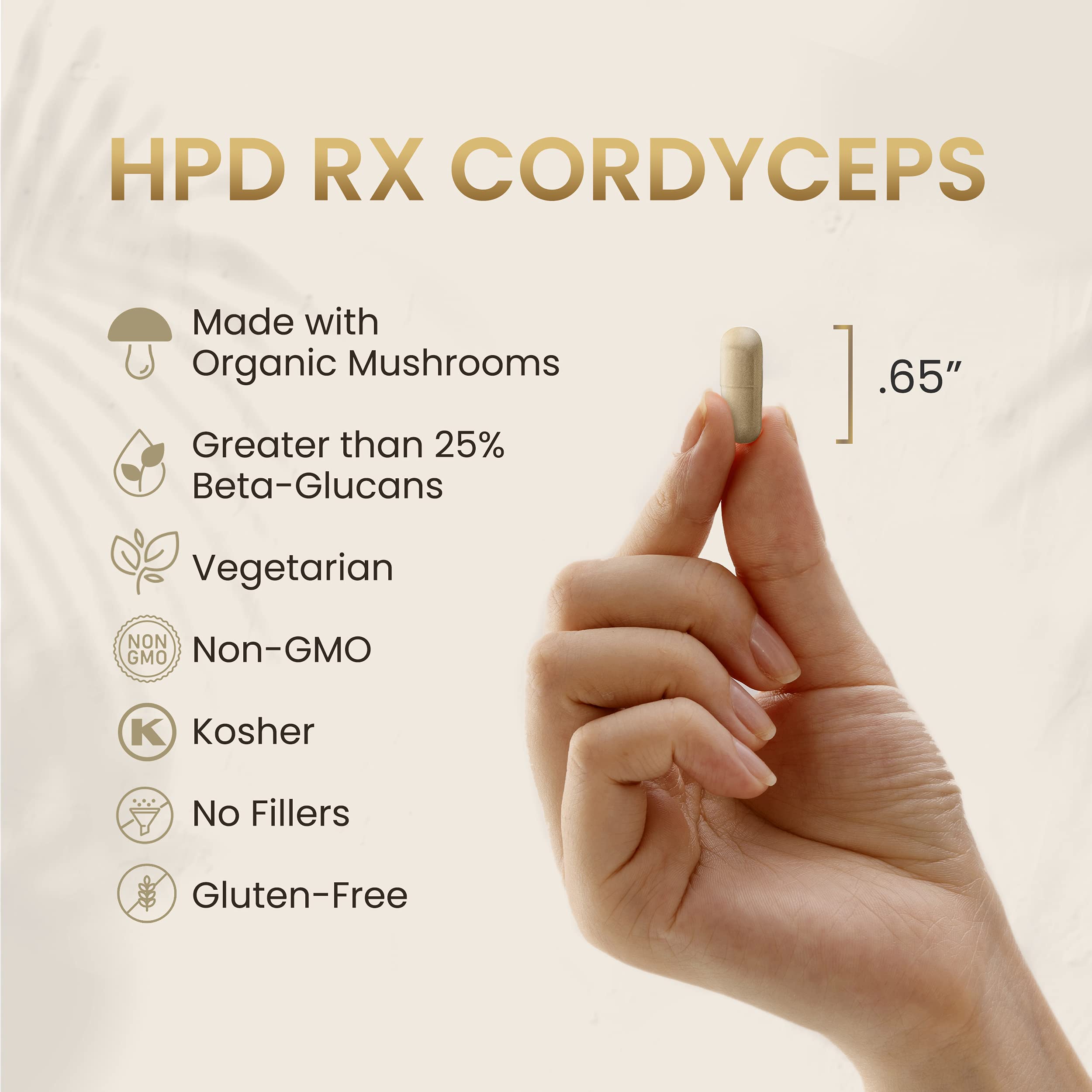 HPD Rx Premium Organic Cordyceps Mushroom Extract Performance Supplement HPD Rx