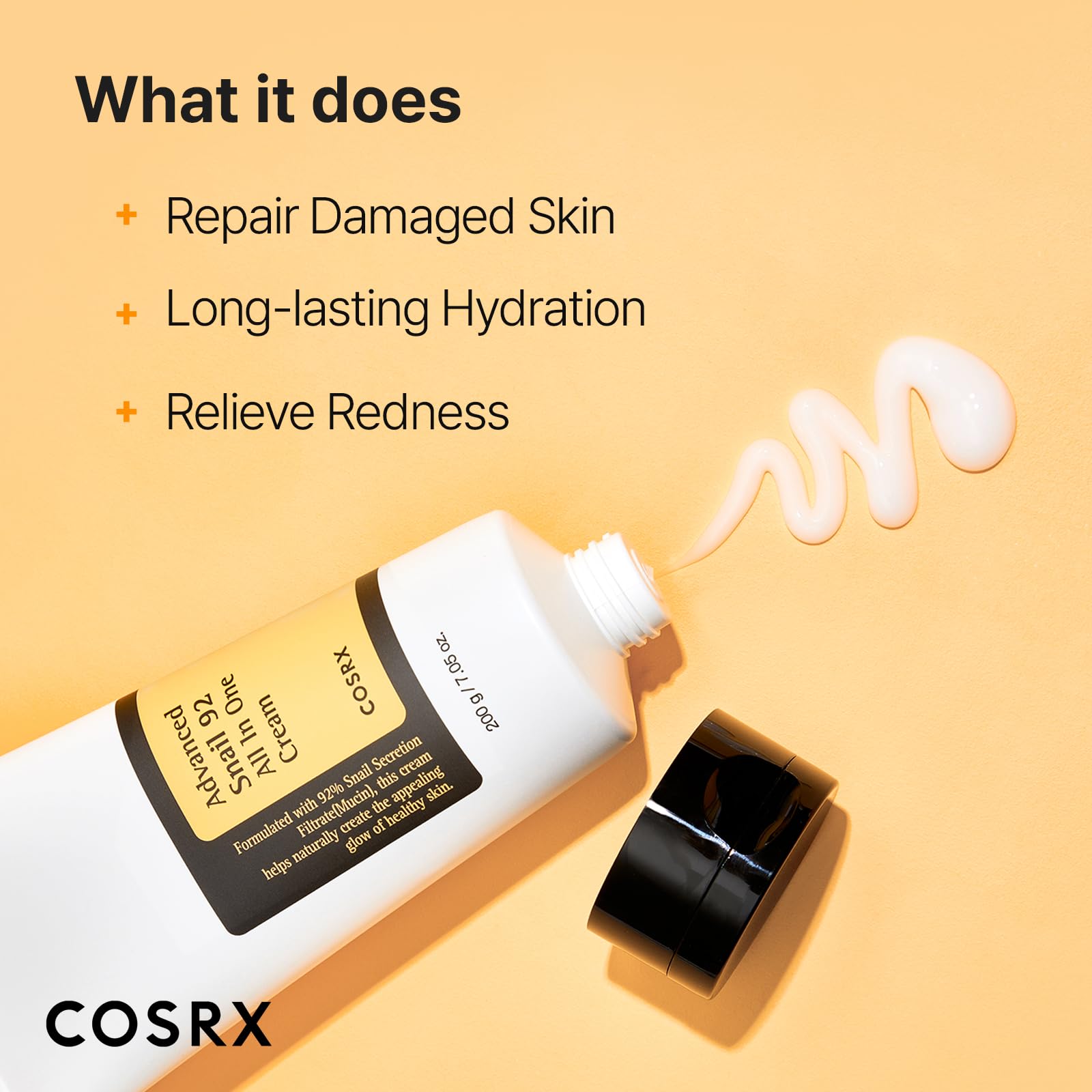COSRX Snail Mucin 92% Moisturizer, Daily Repair Face Gel Cream for Dry, Sensitive Skin COSRX