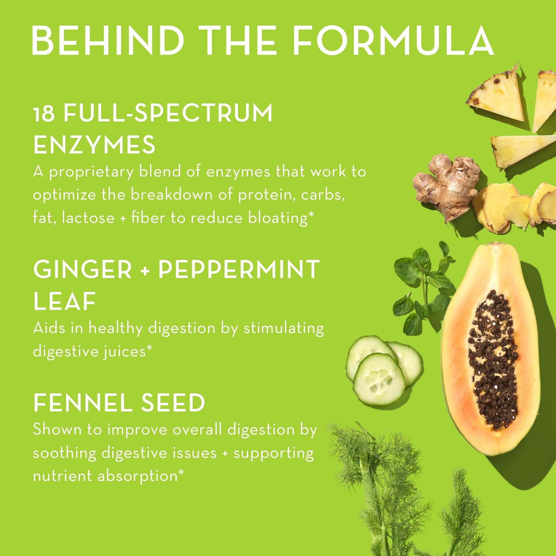 HUM Flatter Me Supplement for Daily Bloating - 18 Full Spectrum Digestive HUM