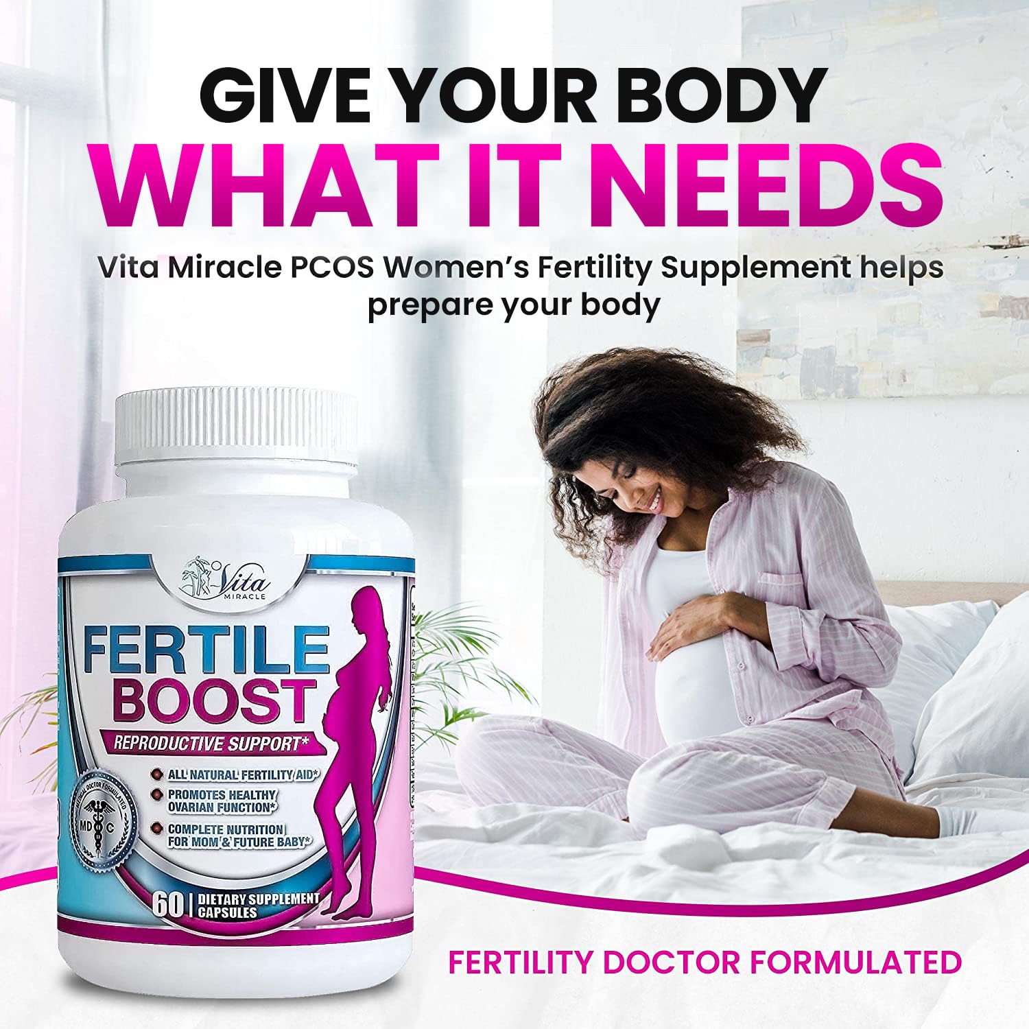 Inositol Capsules Myo-Inositol Fertility Supplements for Women Conception Prenatal Vitamins Vita Miracle