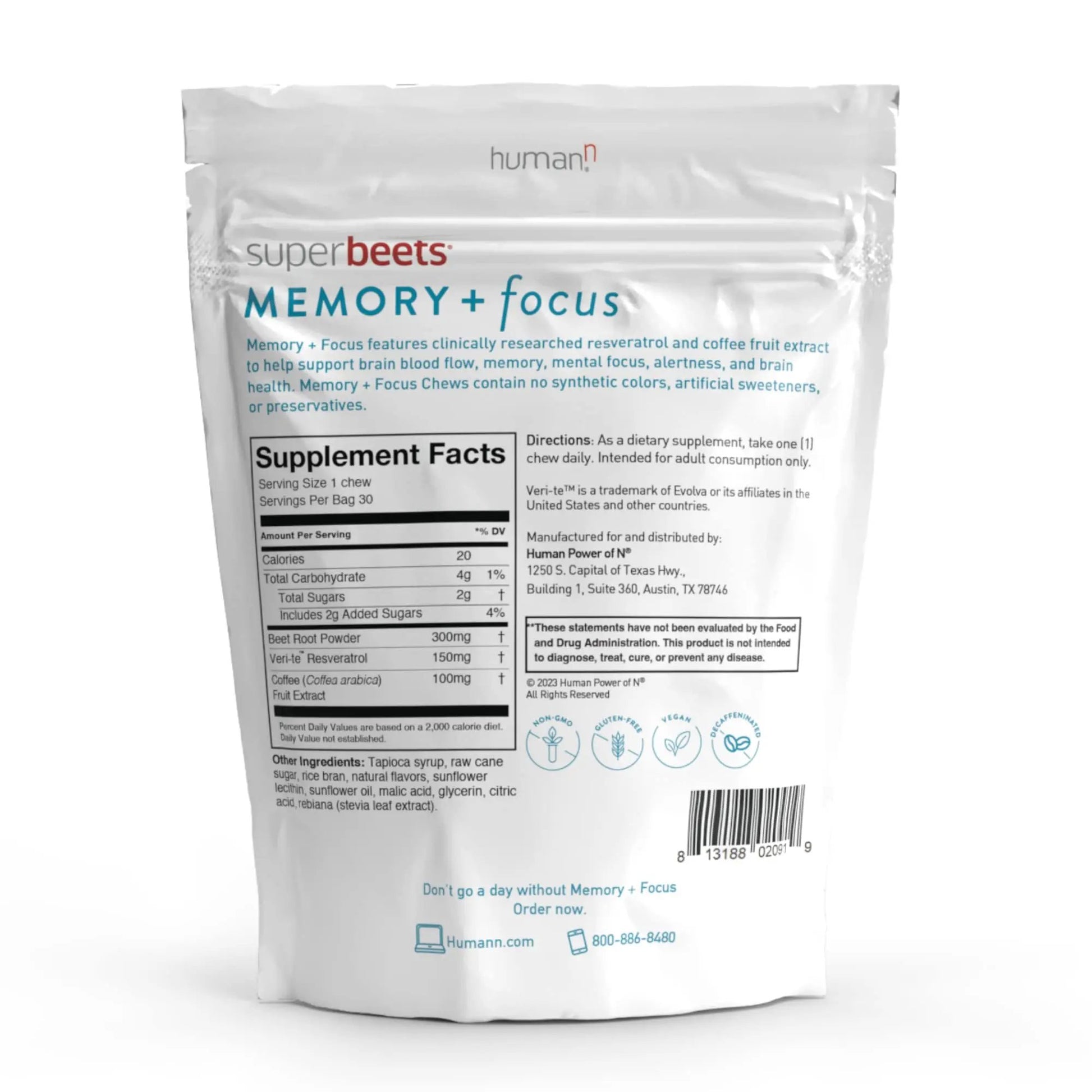 humanN SuperBeets SuperBeets Heart Chews & Memory + Focus Chews & Neo40 Daily Bundle