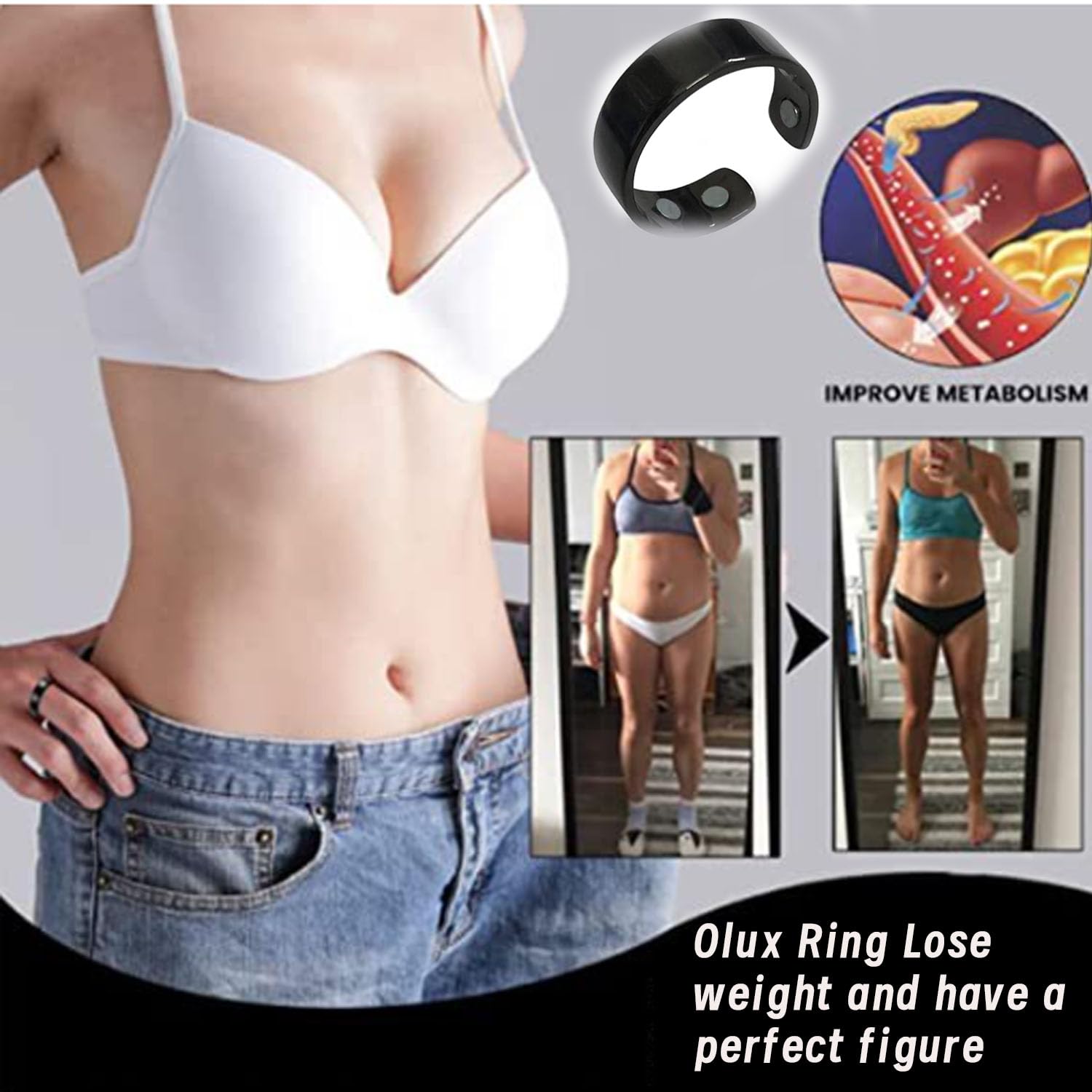 HVZZ Calmi Ring, Olux Rings for Women, Calmi Magnetic Ring for Lymphatic Drainage Arthritis Pain Relief HVZZ