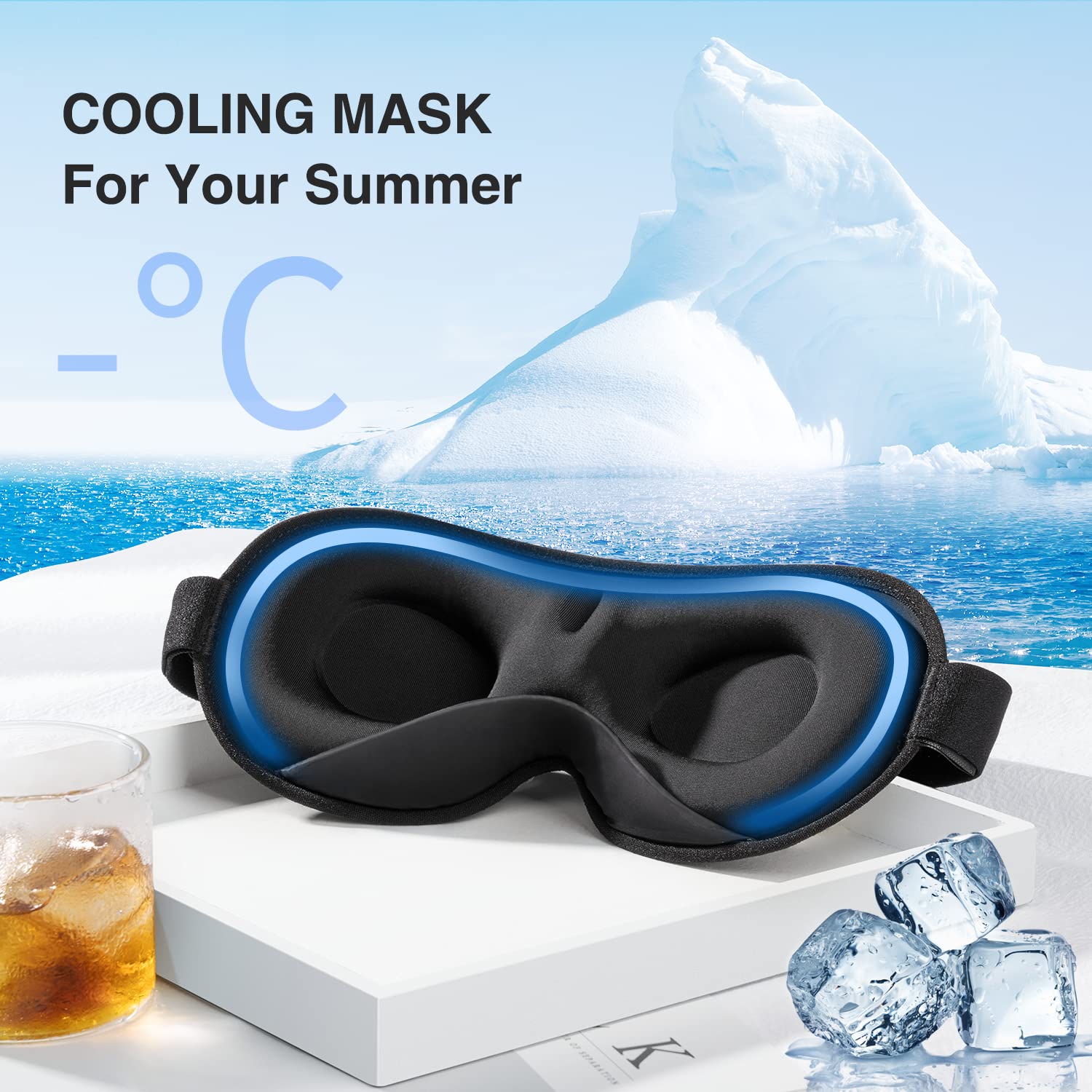 YFONG Weighted Sleep Mask, Women Men 3D Eye Mask Blocking Lights YFONG