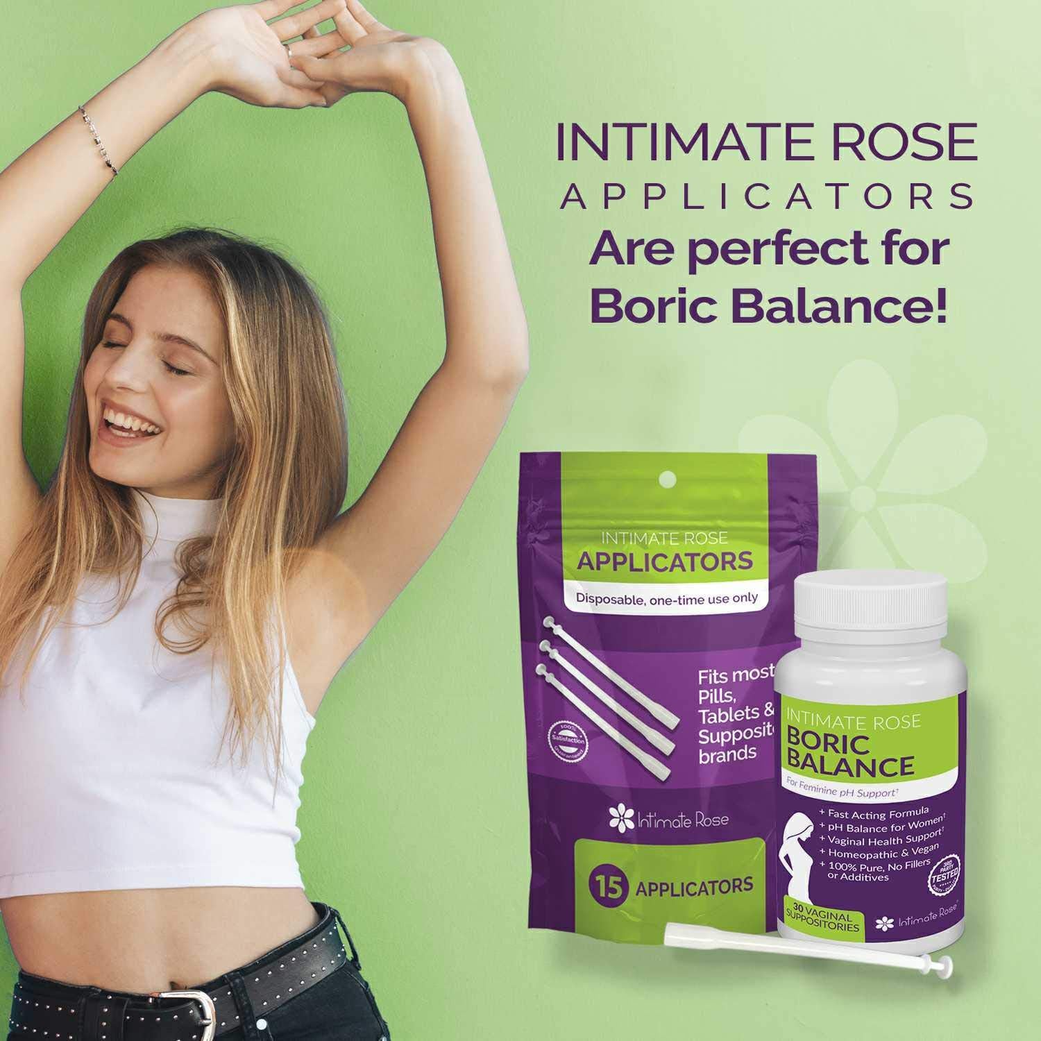 Intimate Rose 45 Count Vaginal Suppository Applicator - Fits Most Boric Acid Suppositories & Vaginal Intimate Rose