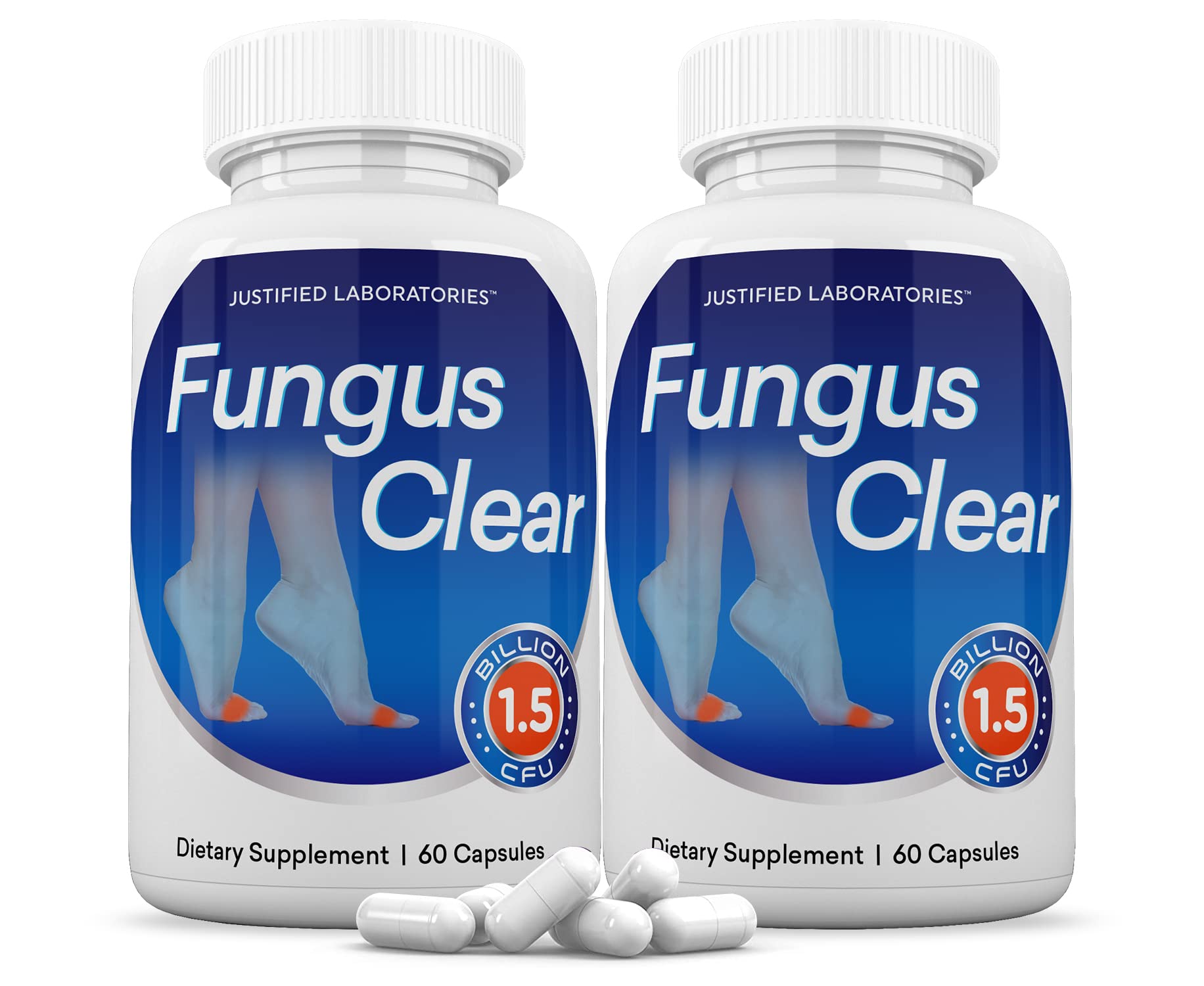 Justified Laboratories (2 Pack) Fungus Clear 1.5 Billion CFU Probiotic Pills 120 Capsules Justified Laboratories