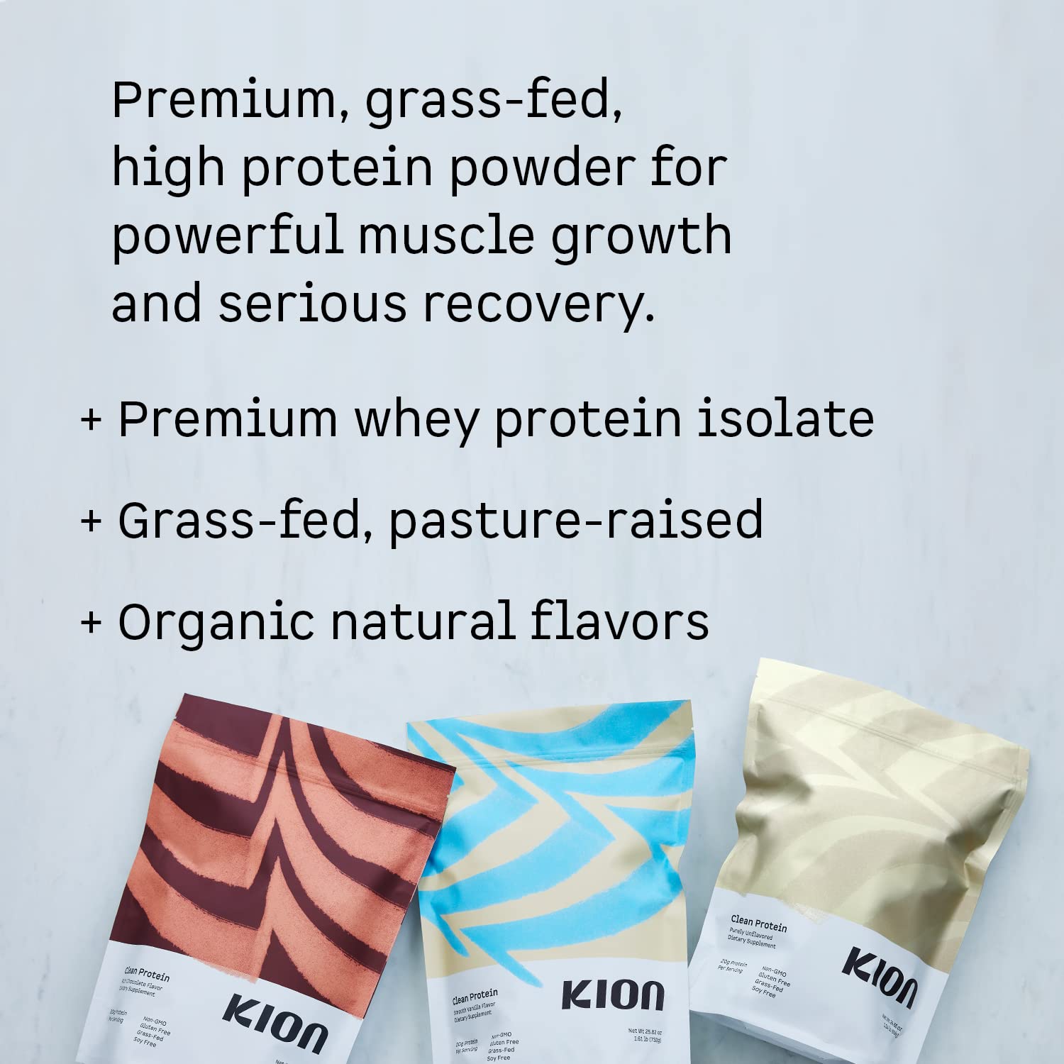 Kion Clean Protein | Grass-Fed & Pasture-Raised Whey Isolate Protein Powder Kion