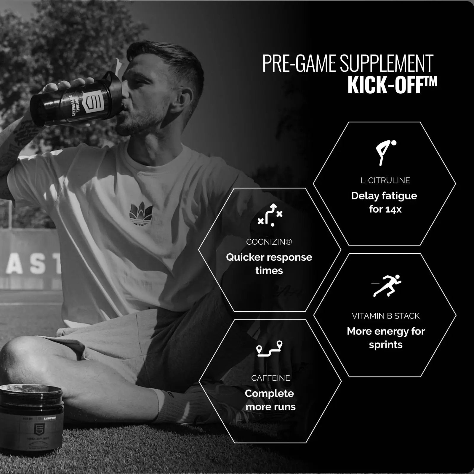 Kick Off | Pre-Training/Pre-Game Supplement for Footballers by Football Supplements | Informed Sport-Tested and Banned Substances Tested (Blue Raspberry)