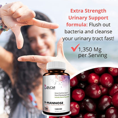 Dainova Nutrition D Mannose Capsules and Probiotics for Women Bundle I Urinary Tract