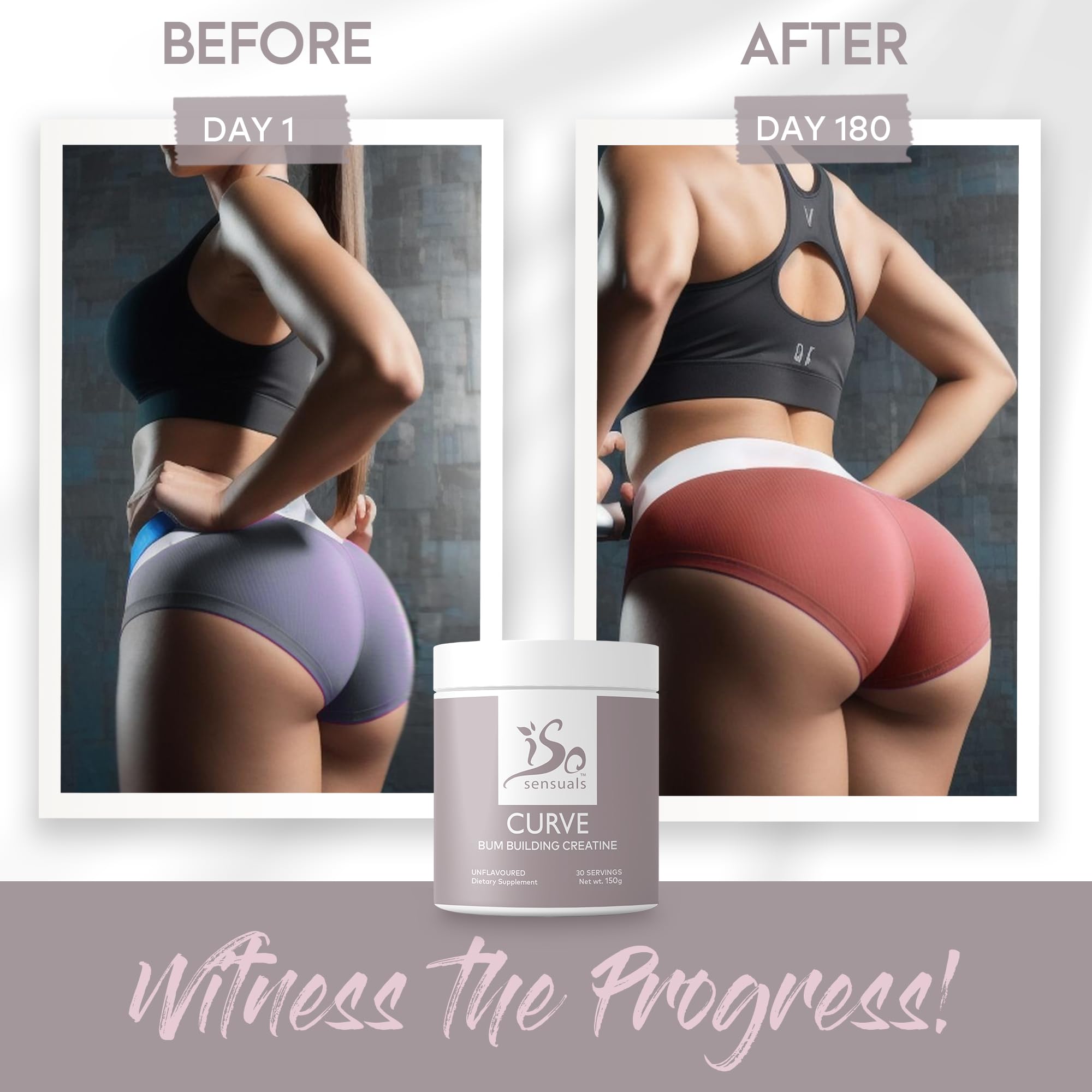 IsoSensuals Curve Bum Building Creatine - Micronized 200 Mesh for Smooth Muscle IsoSensuals