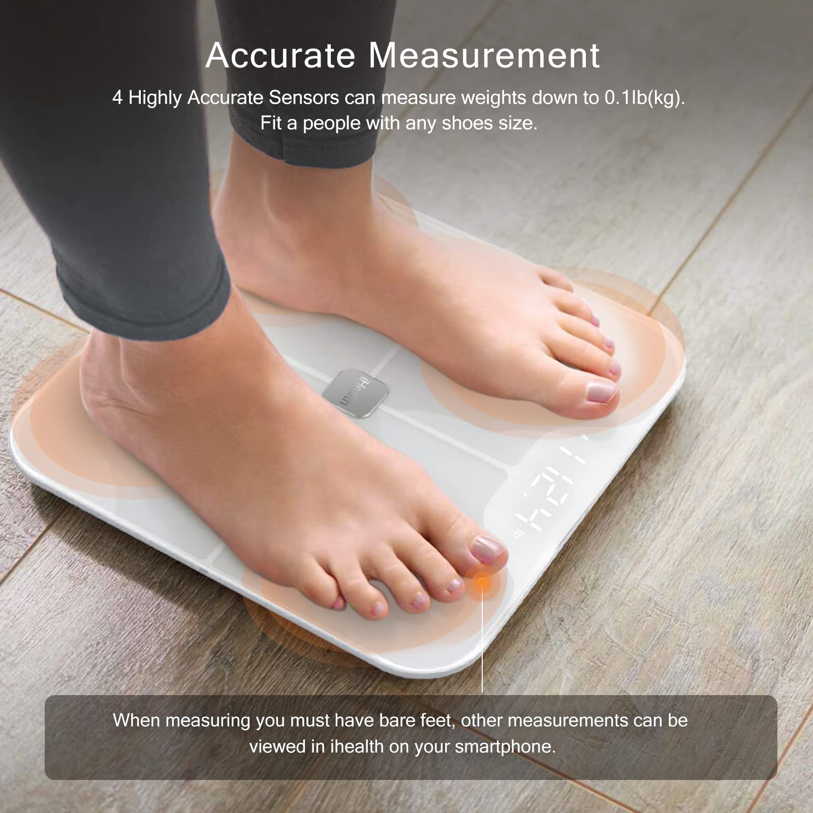 iHealth Nexus Smart Scale for Body Weight Bluetooth, Digital Bathroom Scale Body Fat and Muscle iHealth