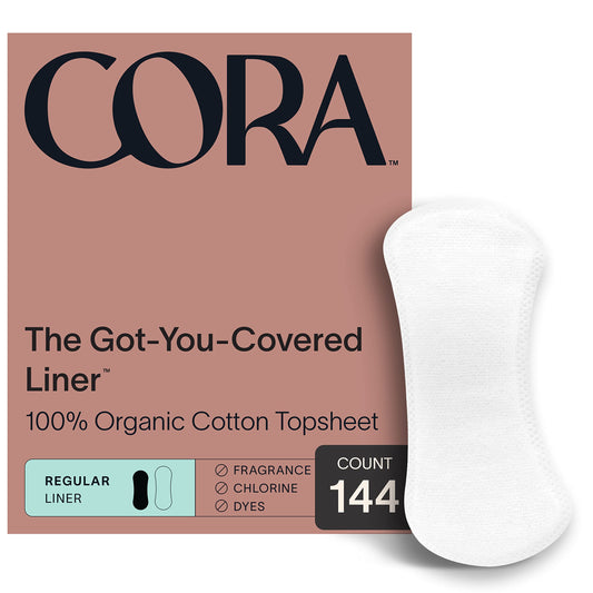 Cora Period Regular Liners | 100% Organic Cotton Topsheet | Ultra Thin, Quick Absorbency
