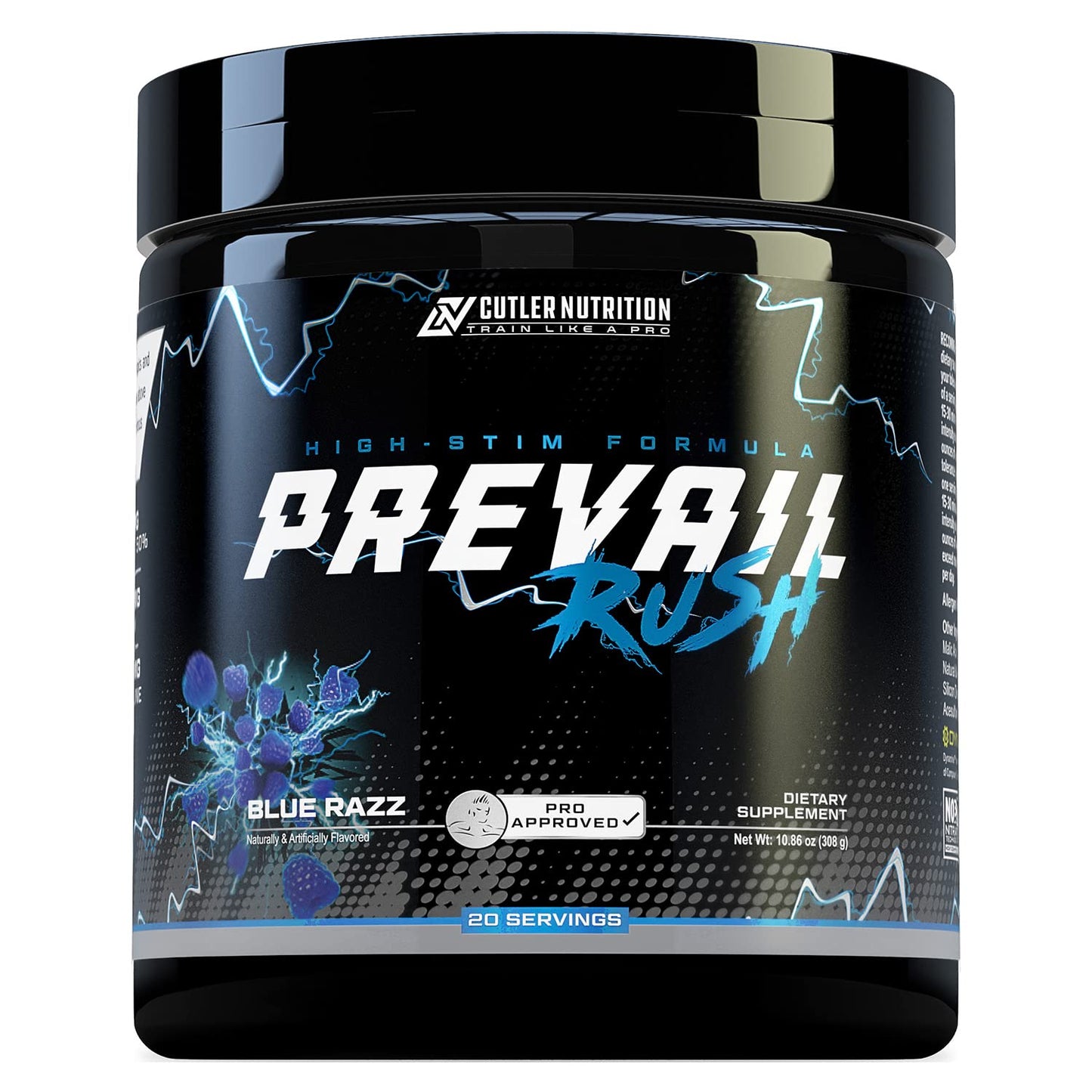 Cutler Nutrition High Stim Pre Workout Powder Prevail Rush Preworkout for Men & Women