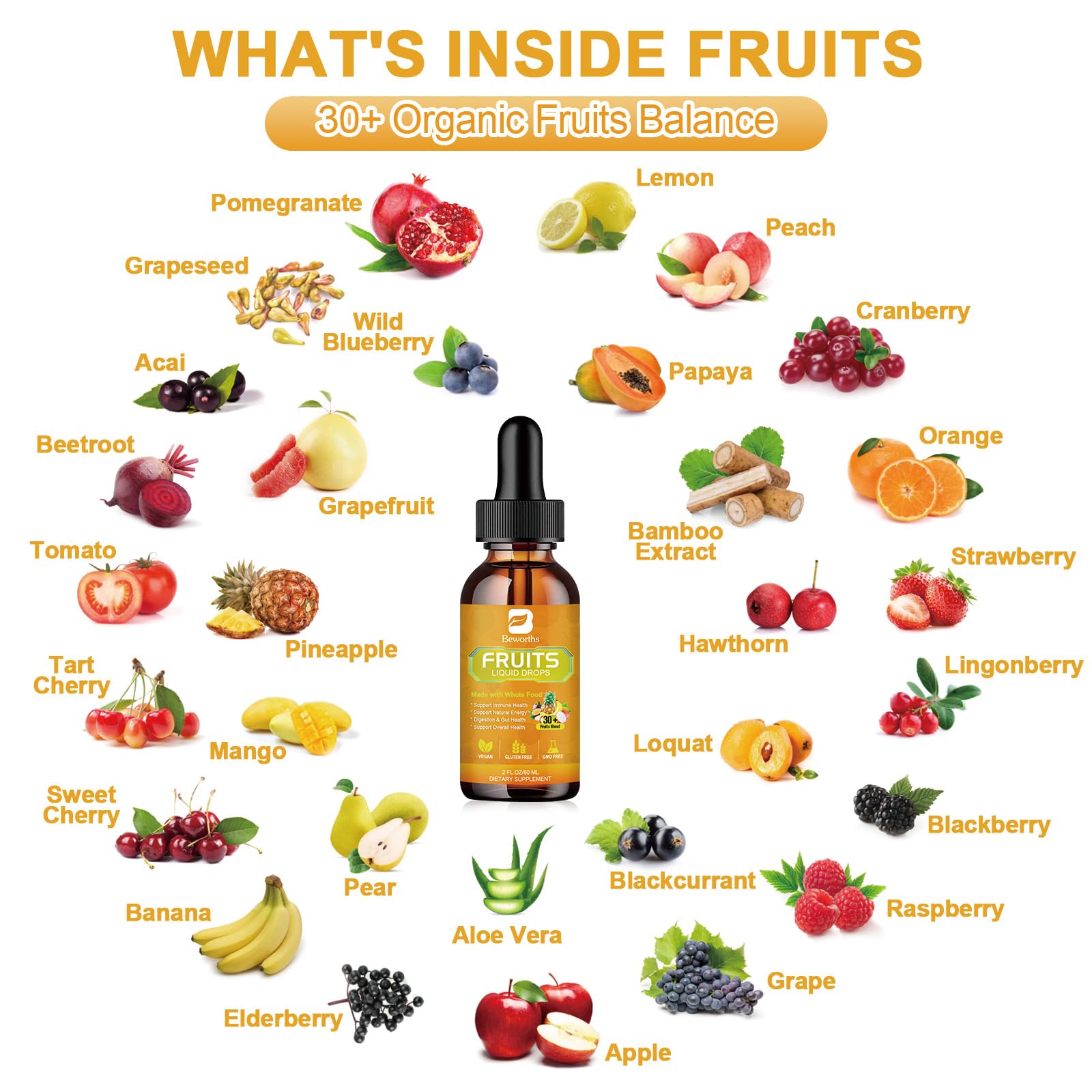 B BEWORTHS Fruits and Veggies Supplement - Balance of Natural Fruit and Vegetable B BEWORTHS