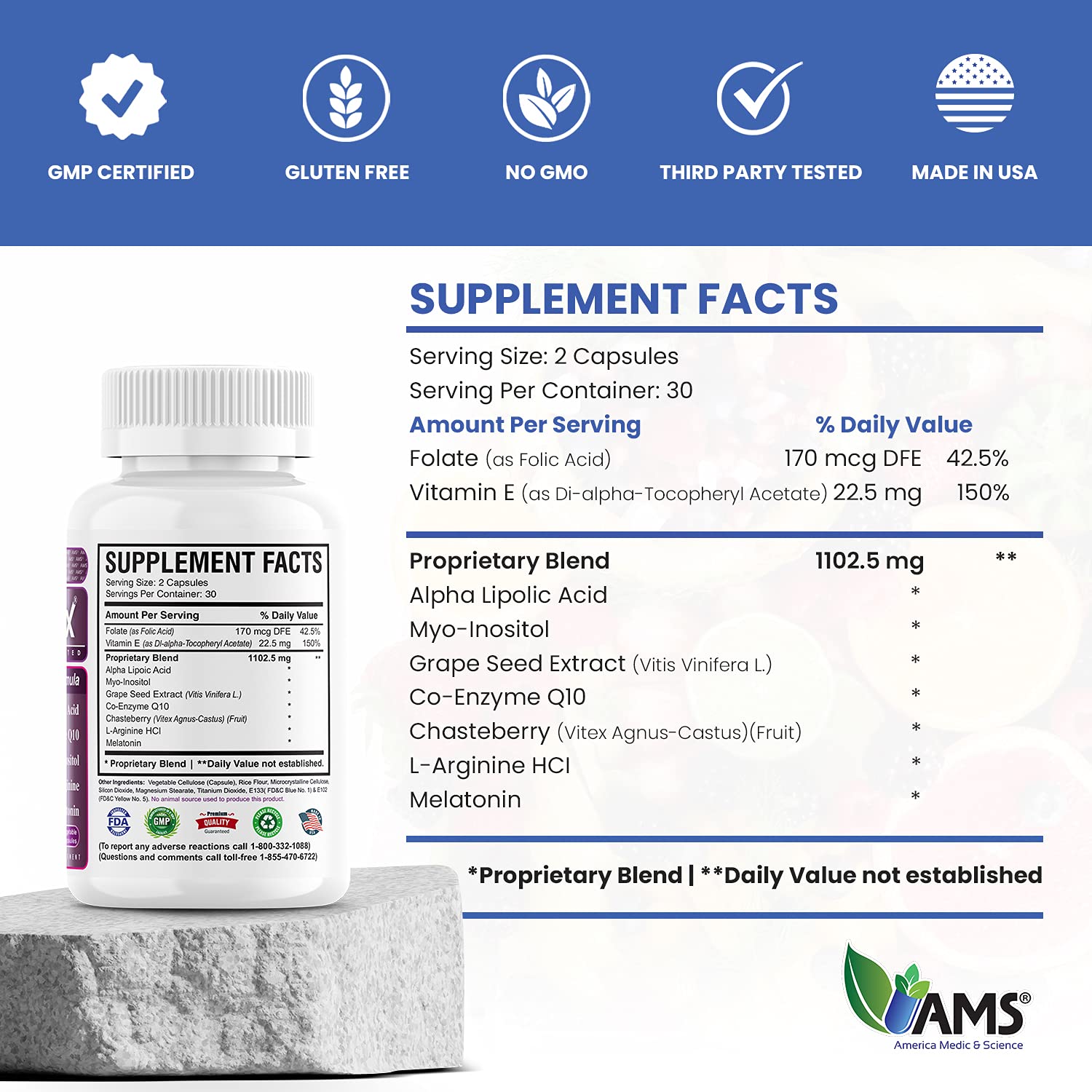 America Medic & Science OVA-Max Prenatal Vitamins for Women America Medic & Science