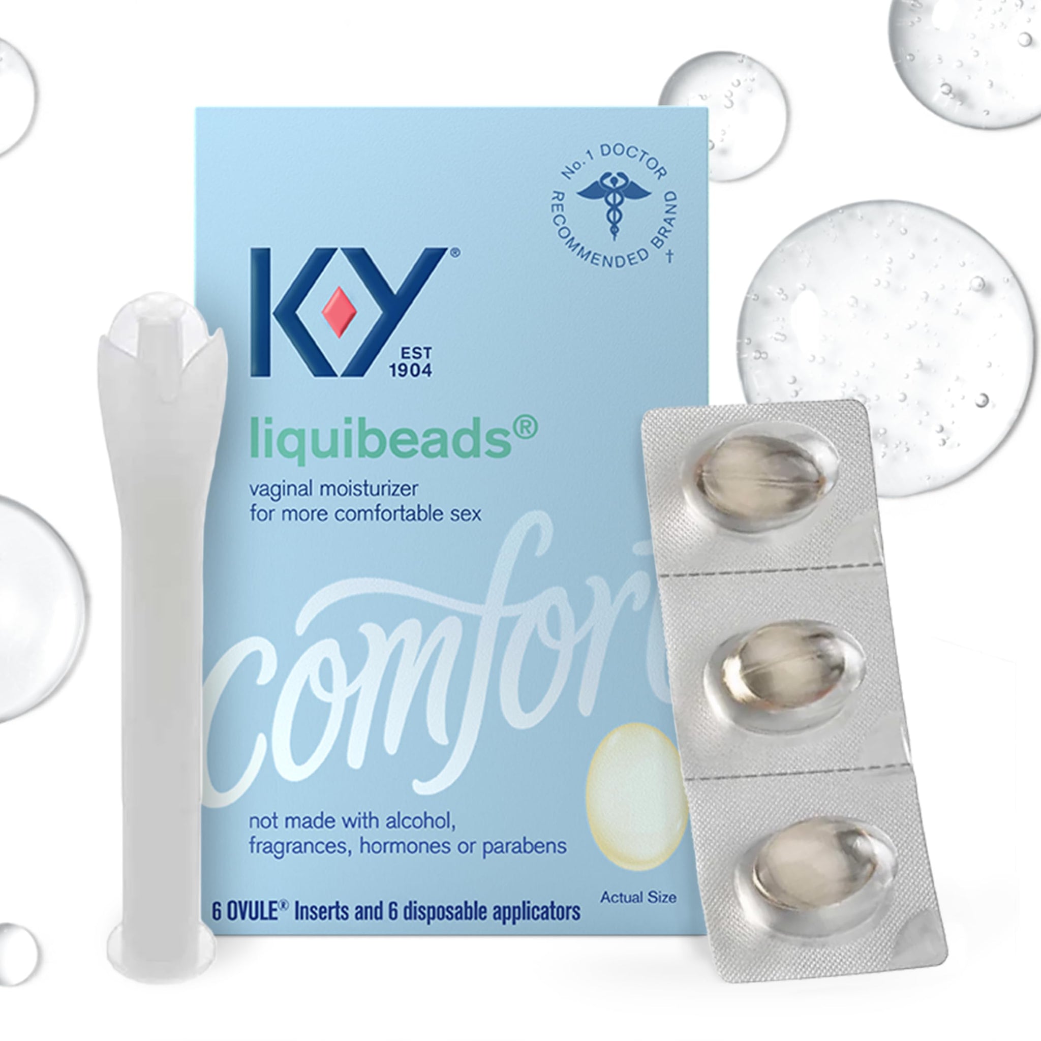 K-Y Liquibeads for Women, Vaginal Moisturizer, Silicone Lube Vaginal Suppository, Vaginal Lubricant