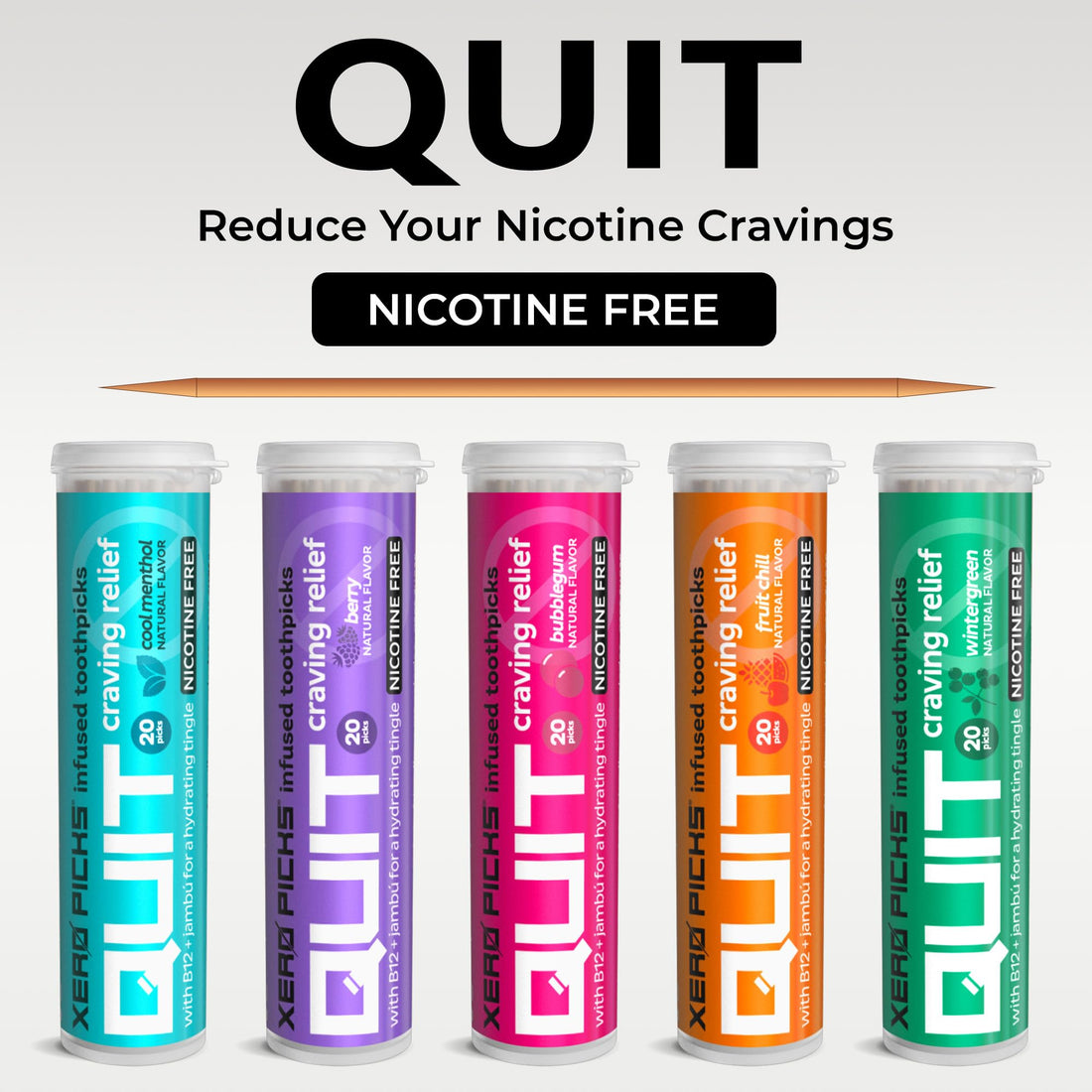 Xero Picks Infused Flavored Toothpicks to Help Quit Smoking - Nicotine Xero Picks