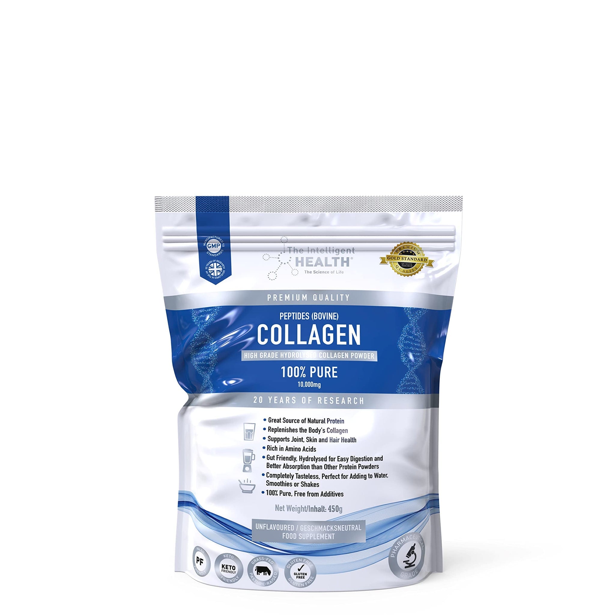 Hydrolysed Collagen Powder (Bovine) - High Protein Grass Fed Unflavoured Peptides