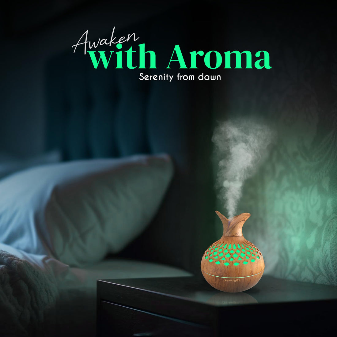 Aroma Diffuser for Essential Oils, Ultrasonic Aromatherapy Flower Oil Diffuser, Modern Cool Mist 