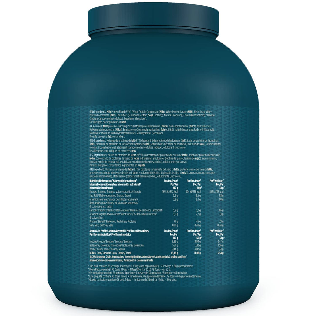 Kinetica Vanilla Whey Protein Powder | 2.27kg | 23g Protein per Serving | 76 Servings 