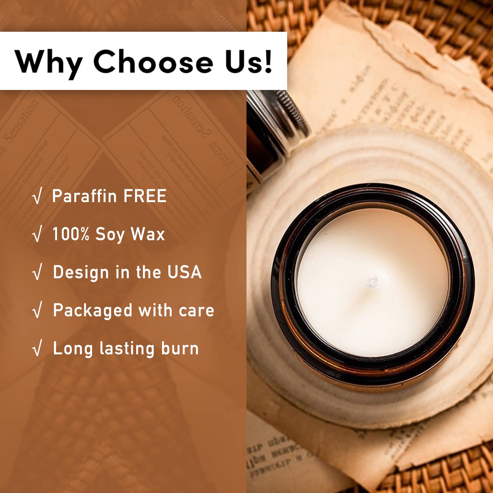 Annye White Tea Scented Candles, Organic Soy Candle for Home Scented, Hand-Poured Jar Candle Annye