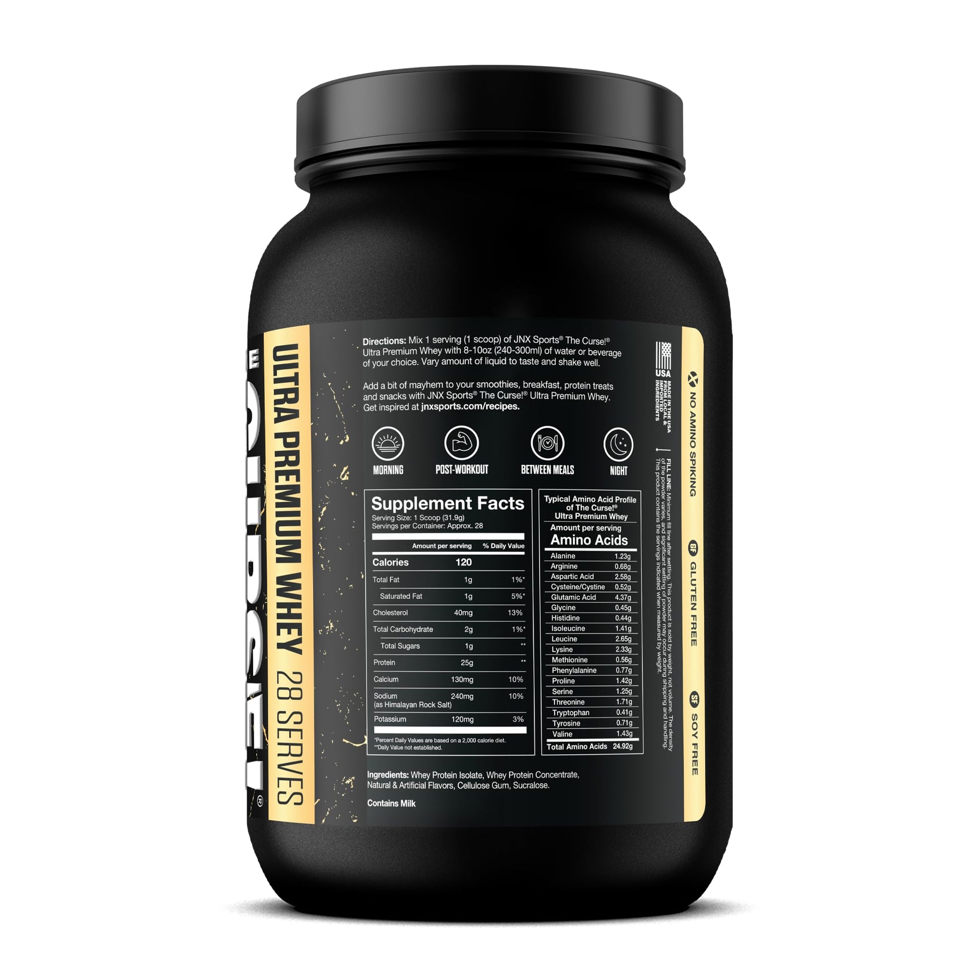 JNX SPORTS The Curse! Ultra Premium Whey Protein Powder Vanilla Bean 2lb | 25g Protein JNX SPORTS