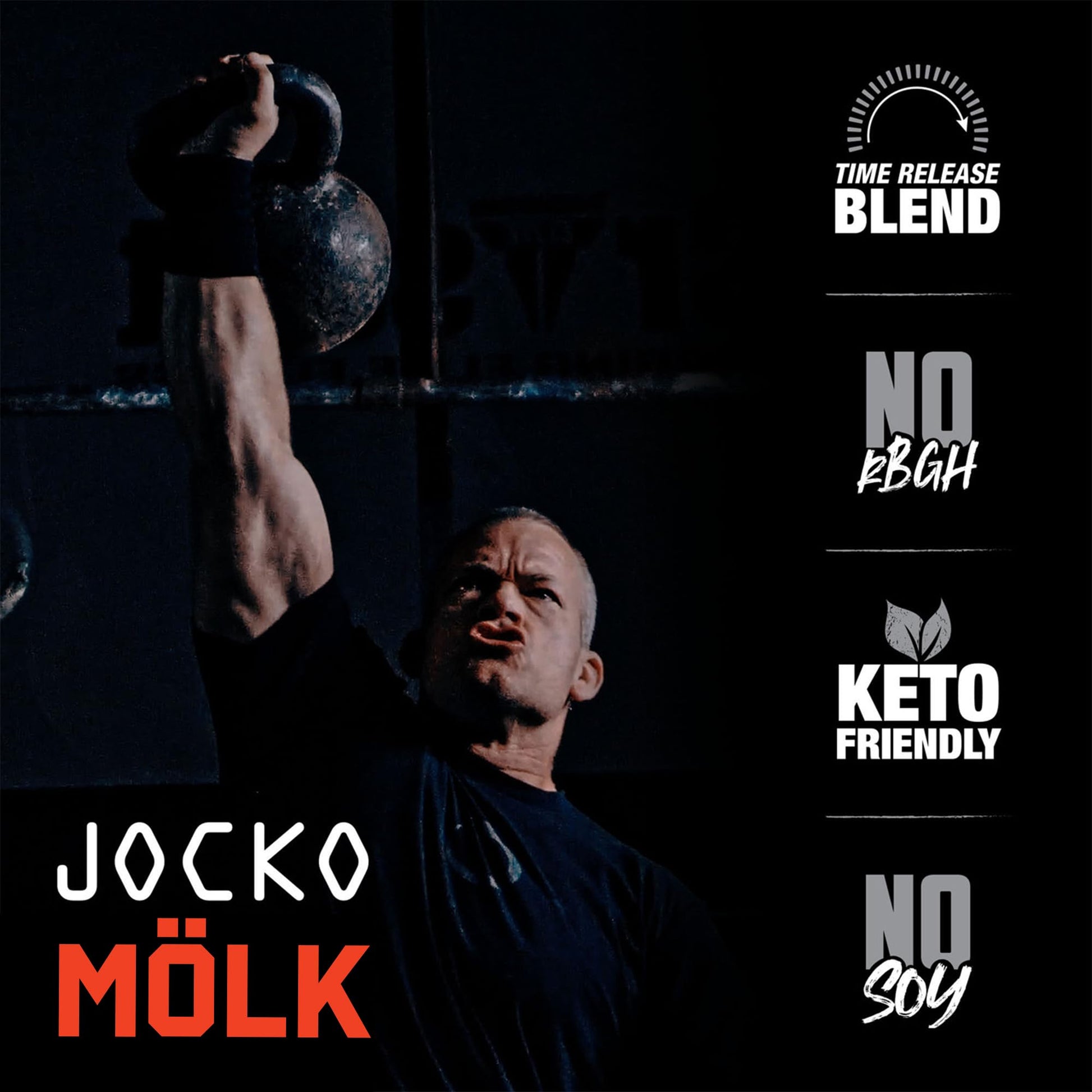 Jocko Mölk Chocolate Peanut Butter Whey Protein Powder - Keto, Probiotics, Grass Fed Jocko Fuel
