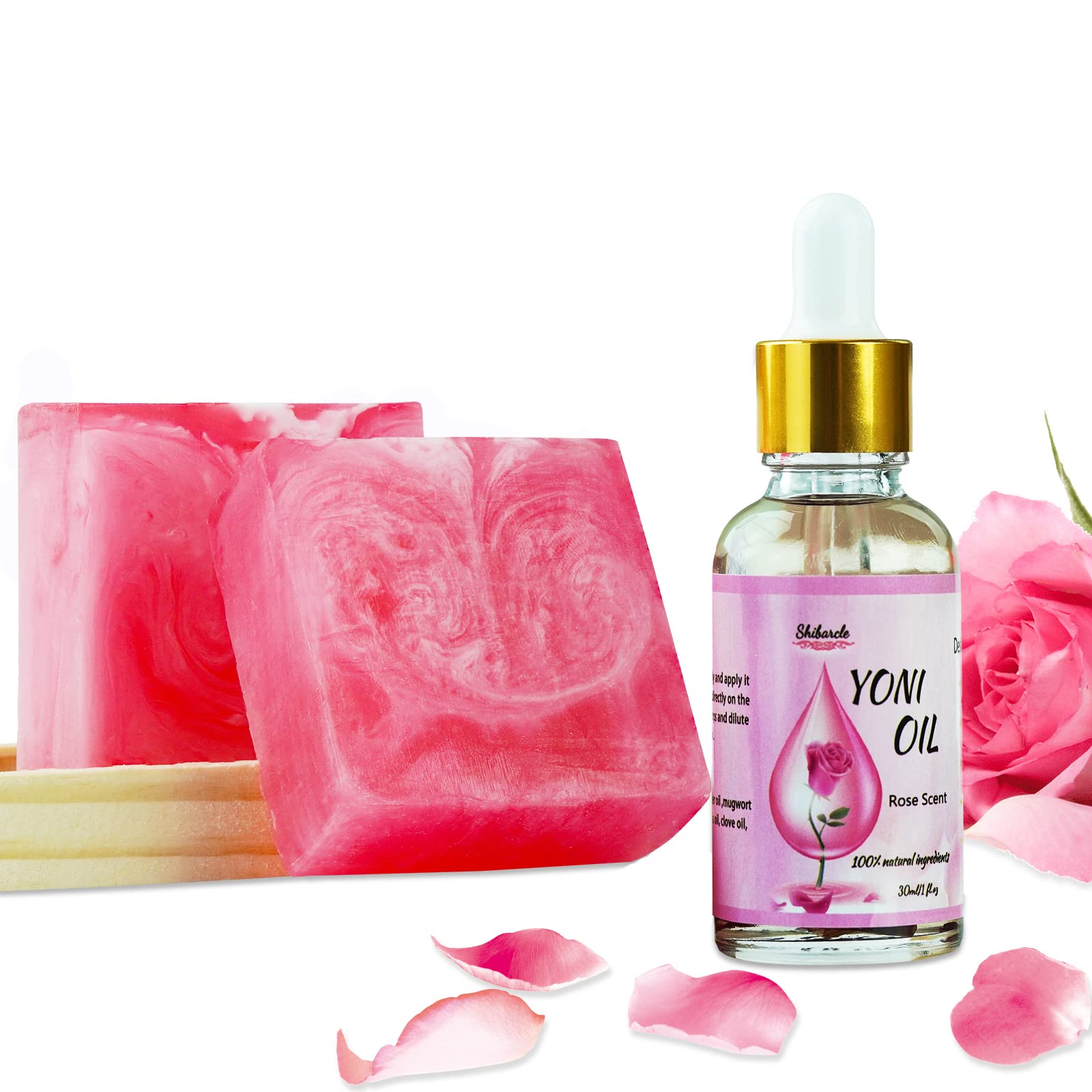 Yoni Soap Bars and Natural Yoni Oil Set, Yoni Oil Vaginal Wash for Women Feminine Wash Vaginial
