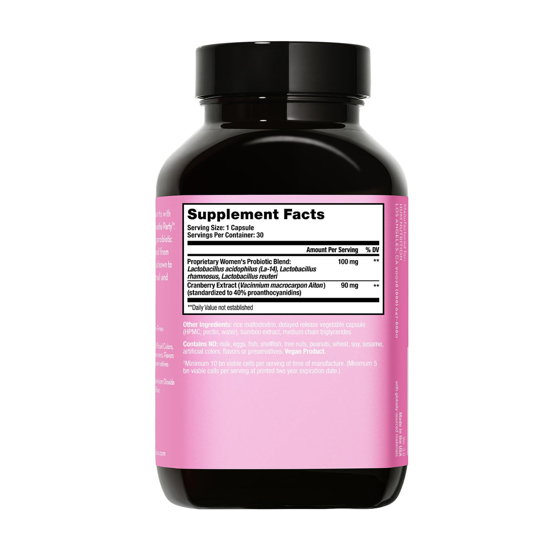 HUM Private Party Pills - Vaginal Probiotics for Women's Ph Balance with Cranberry 