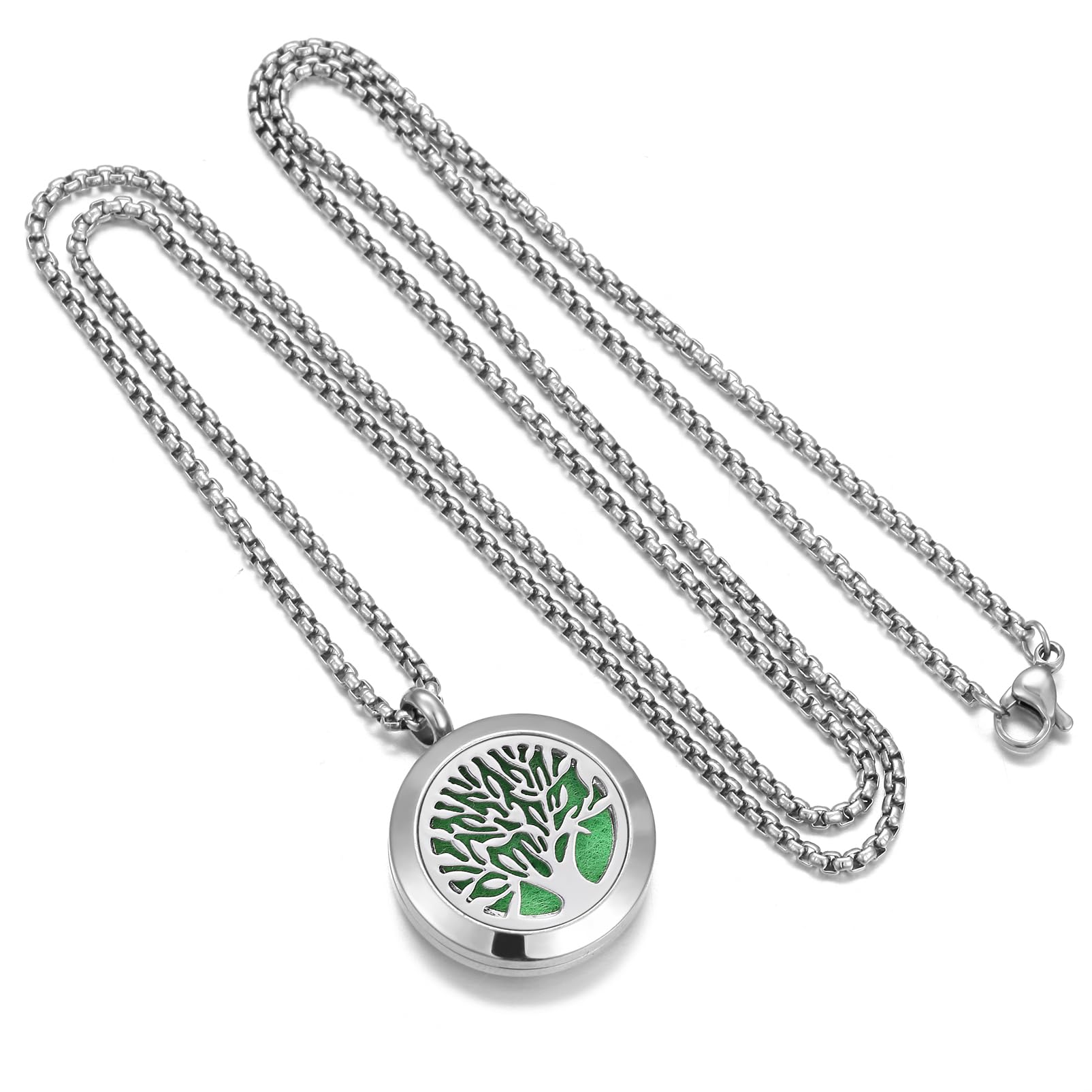 Aromatherapy Essential Oil Diffuser Necklace Tree of Life Cloud Design Stainless Steel Locket JEAN SMILE