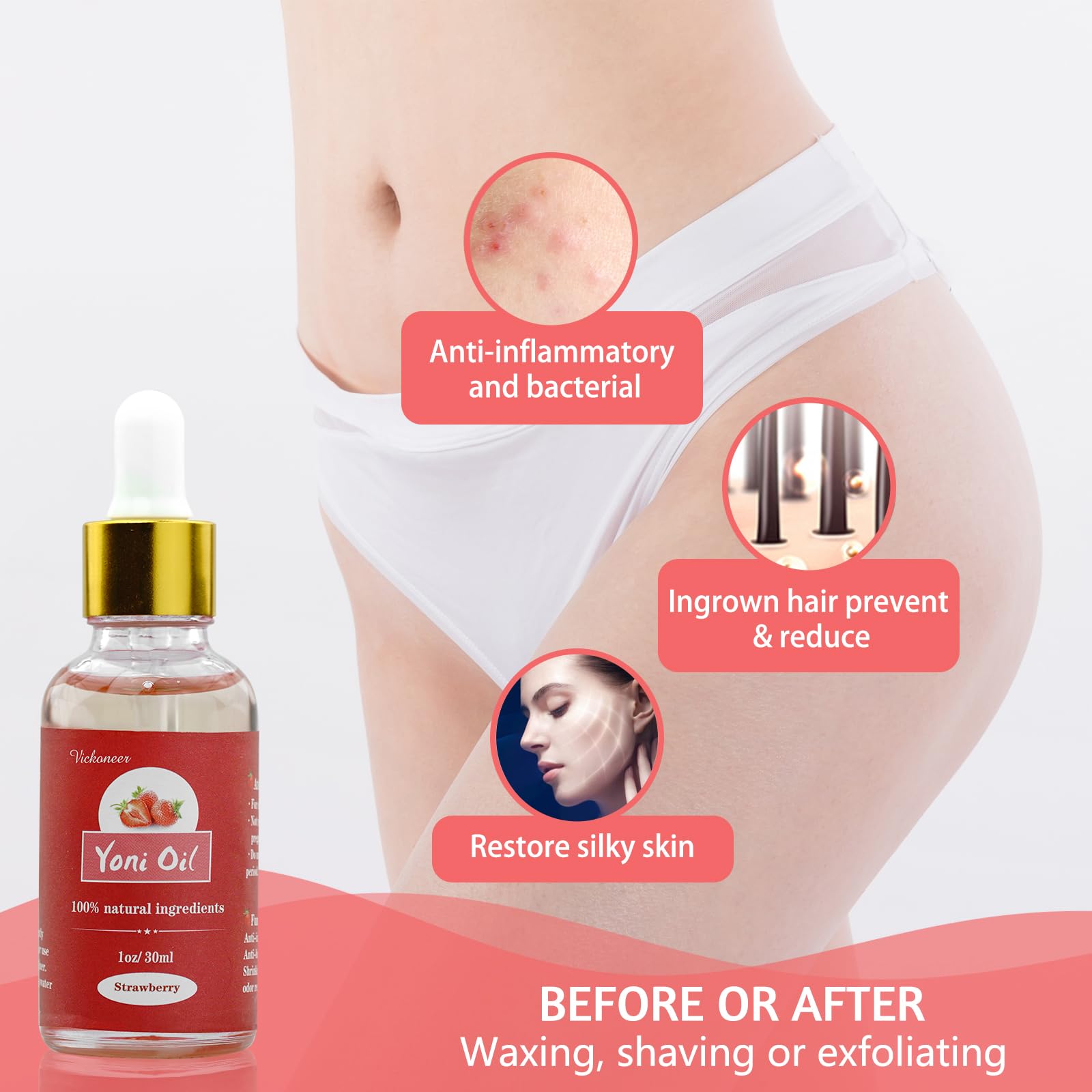 3 Pack Feminine Wash Yoni Bar Yoni Oil Set for Women, Yoni Wash for Balance Vagina PH Wetness tovaginsh