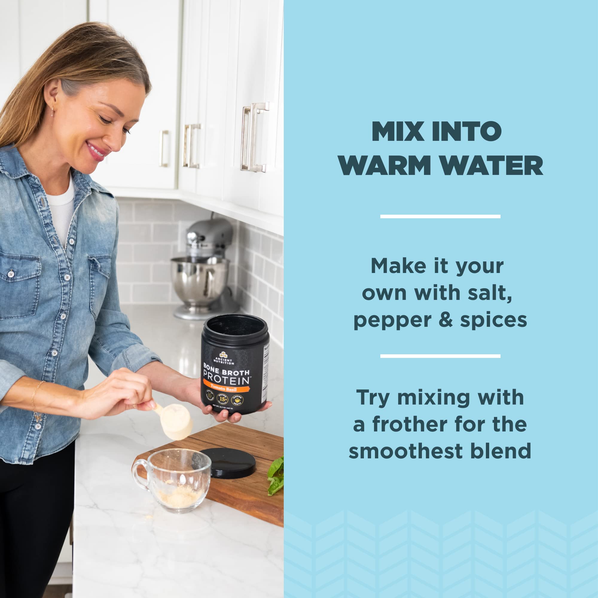 Ancient Nutrition Bone Broth Protein Powder, Tomato Basil, Grass-Fed Chicken and Beef Ancient Nutrition