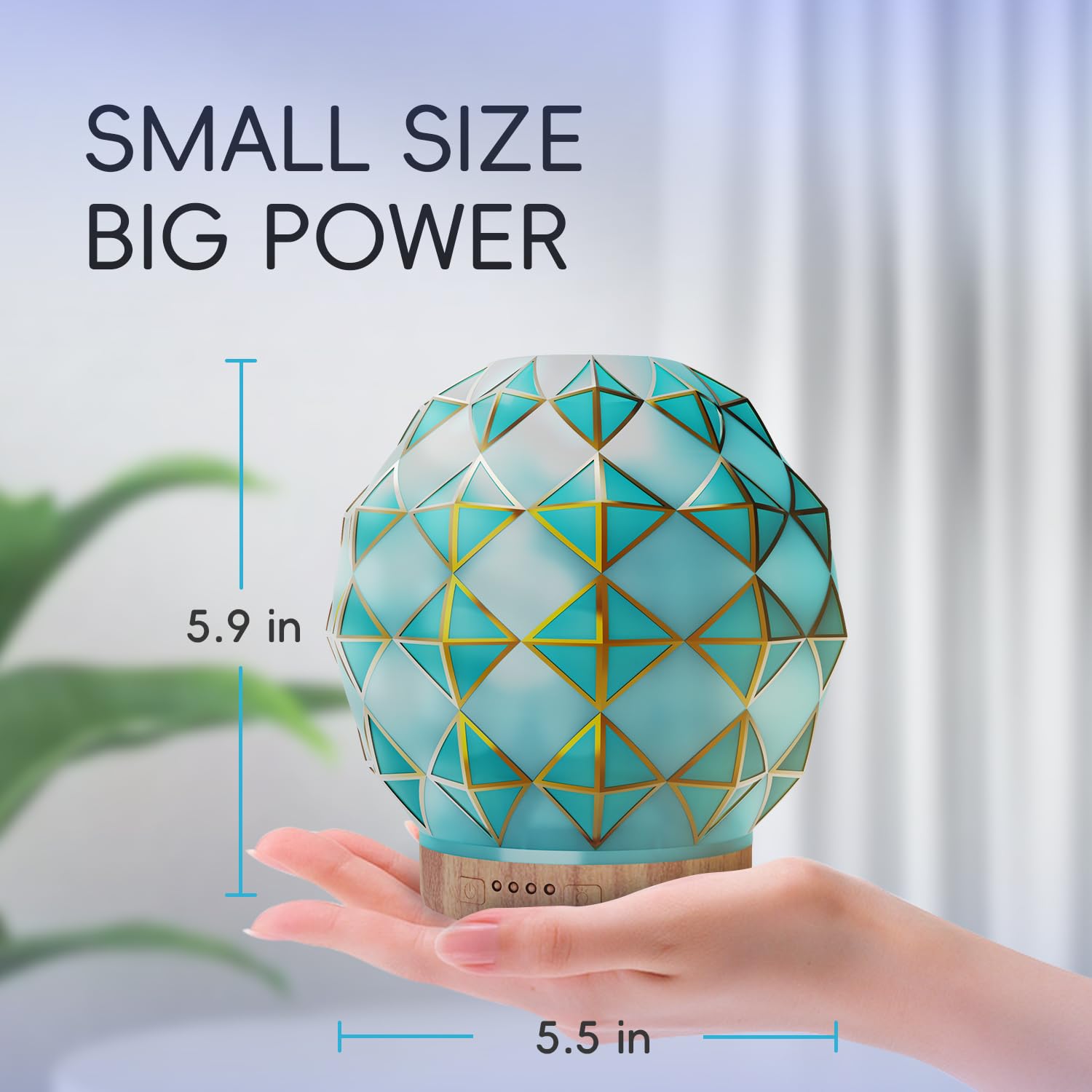 Youenkity Essential Oil Diffuser, Glass Ultrasonic Aromatherapy Diffuser with 7 Color LED Lights YOUENKITY