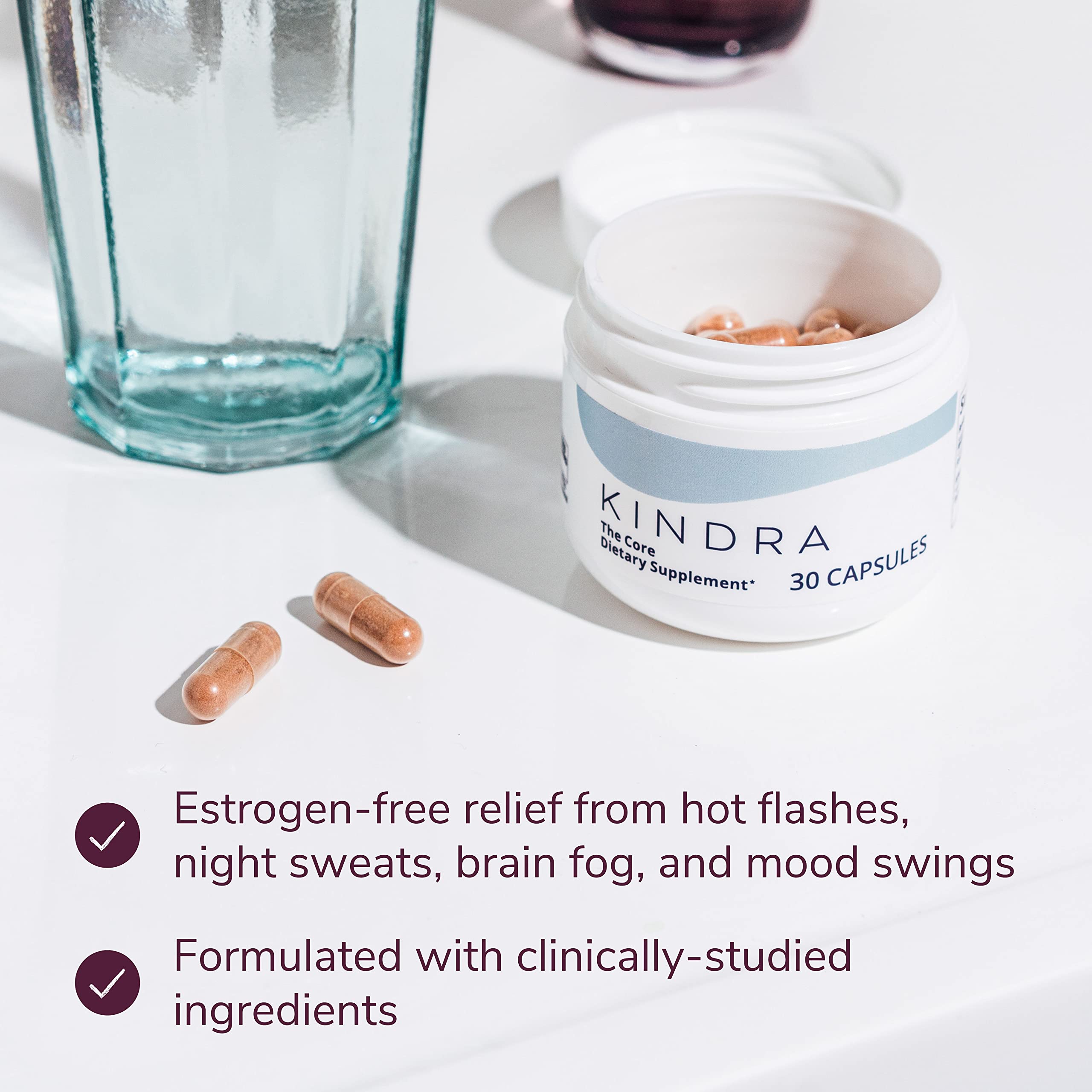 Kindra V Relief Serum & Core Supplement Bundle - Supports Intimate Dryness, Discomfort Kindra