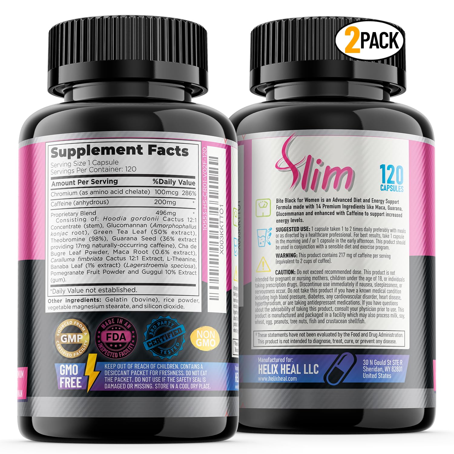 Appetite Suppressant for Women - Weight Loss Pills for Bloating Relief & Carb Blocker Helix Heal