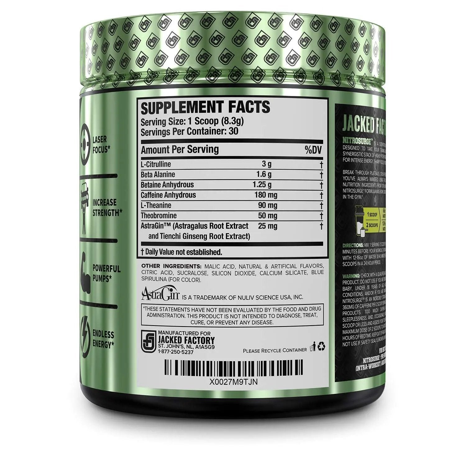 Jacked Factory NITROSURGE Pre Workout Supplement, Growth Surge Post Workout Muscle Builder