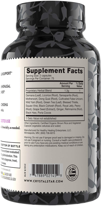 Crystal Star Estro G Balance Supplement (150 Capsules) – Herbal Menopause Support