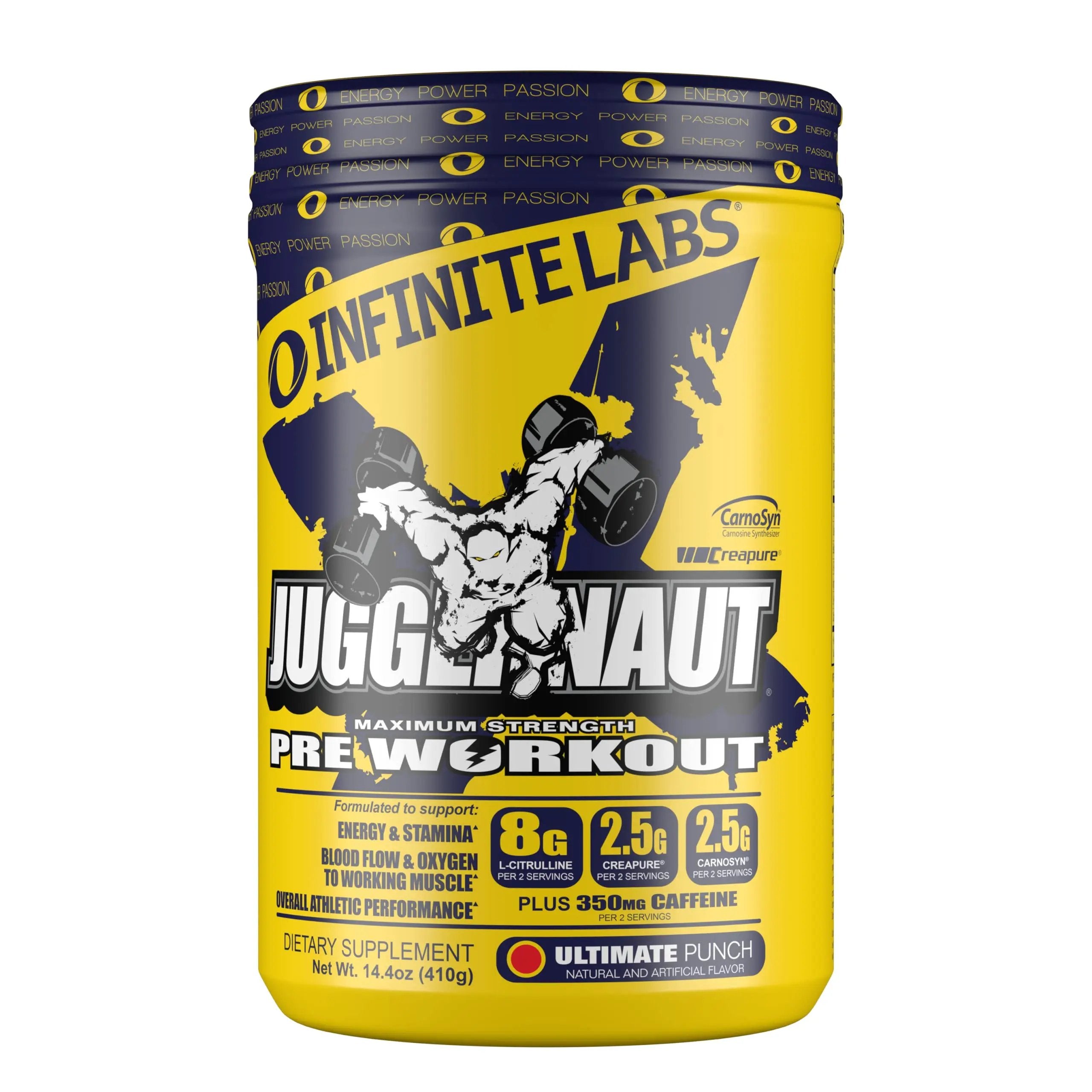Infinite Labs Juggernaut X Ultimate Punch Pre Workout Supplement with Citrulline, Creatine