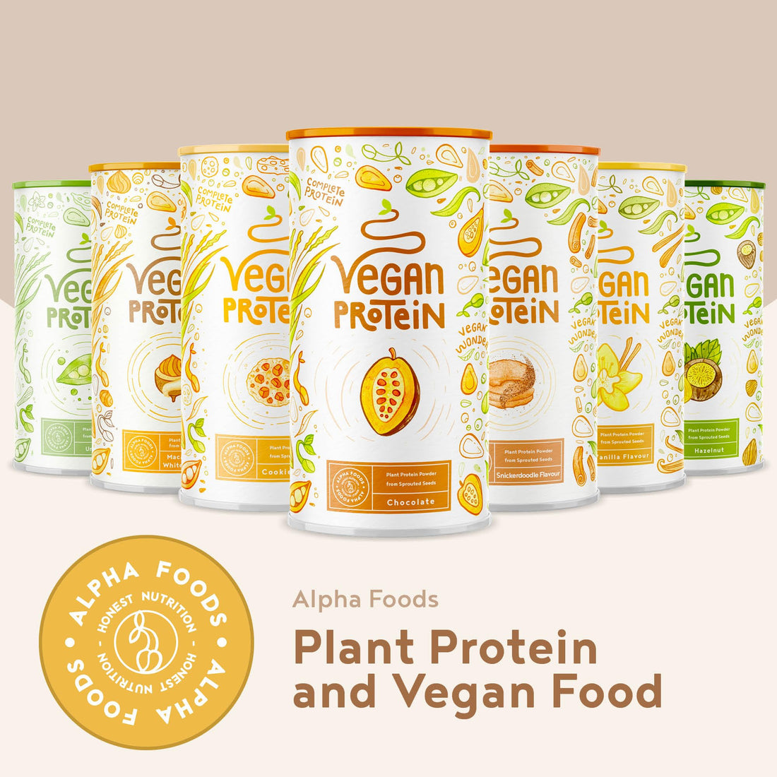 Alpha Foods Vegan Protein Powder - Muscle Building Powder with Amino Acids 