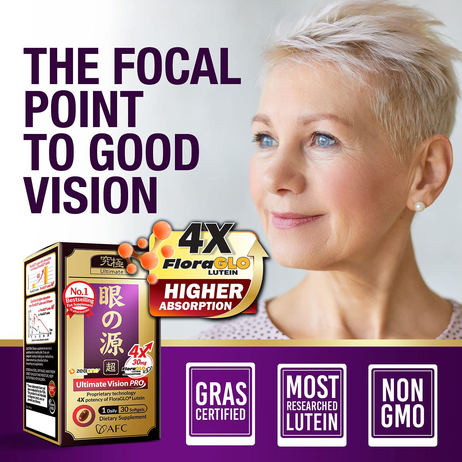 AFC Japan Ultimate Vision PRO - Eye Formula with FloraGLO Lutein 4X AFC