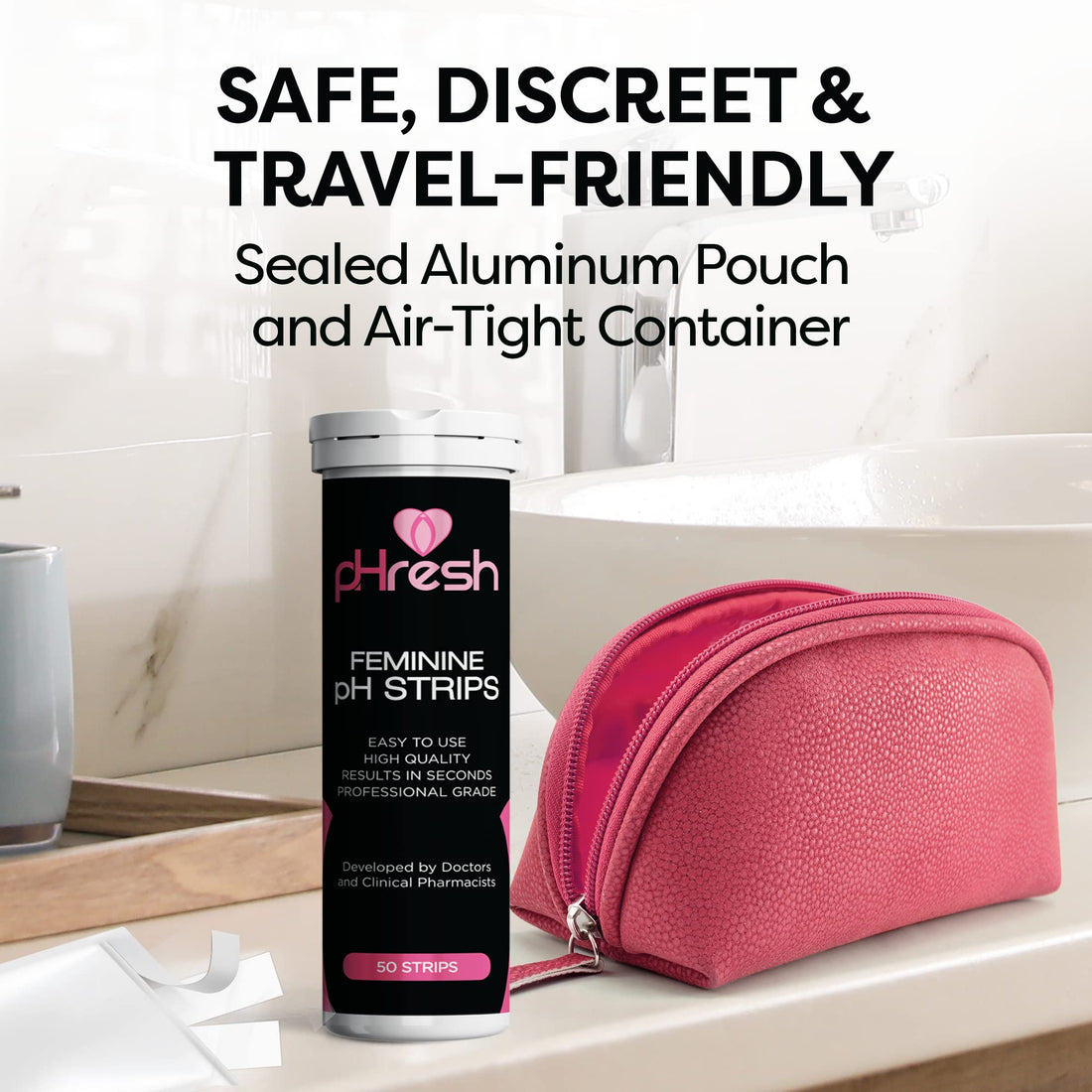 ACE NUTRITION pHresh Boric Acid Suppositories & Vaginal pH Test Strips Bundle