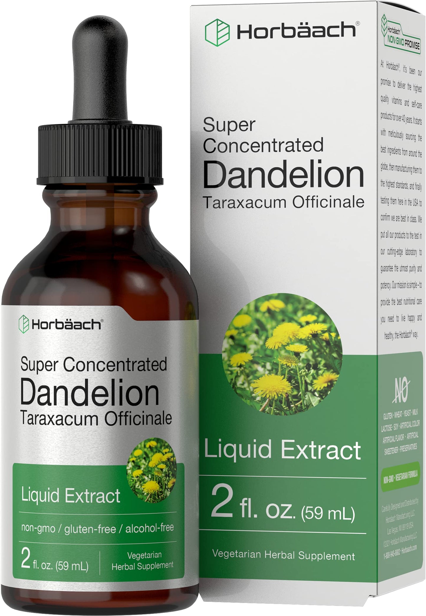 Dandelion Root Extract | 2 fl oz | Super Concentrated | Alcohol Free Liquid Tincture 