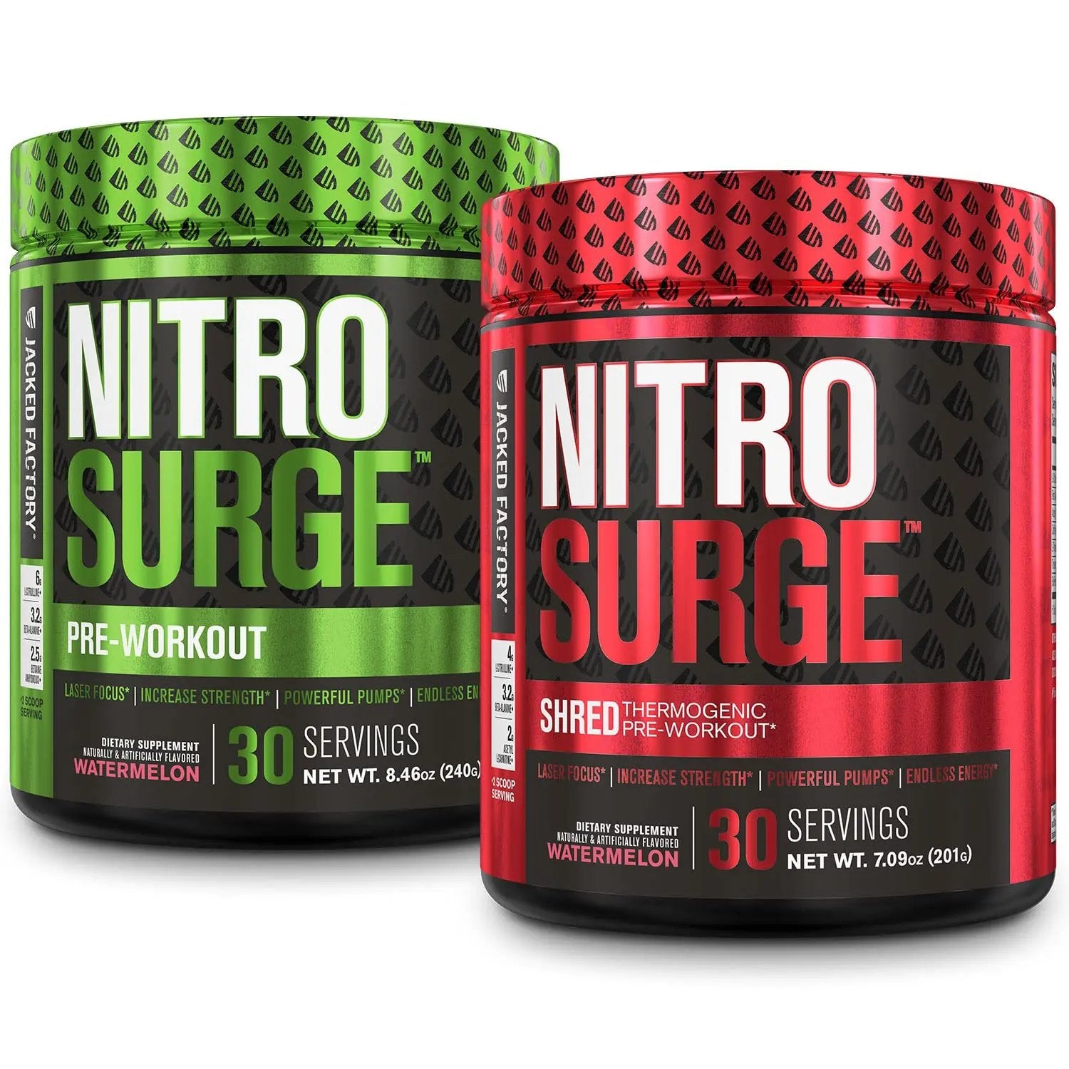 Jacked Factory Nitrosurge Shred Thermogenic Pre-Workout in Watermelon & Watermelon